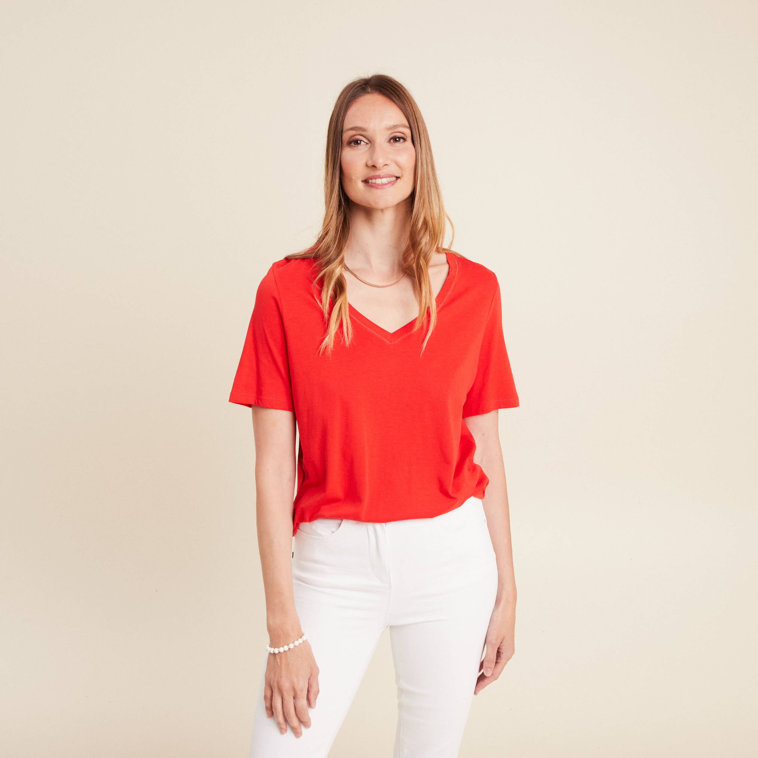 t shirt manches courtes rouge femme T-shirt manches courtes rouge femme