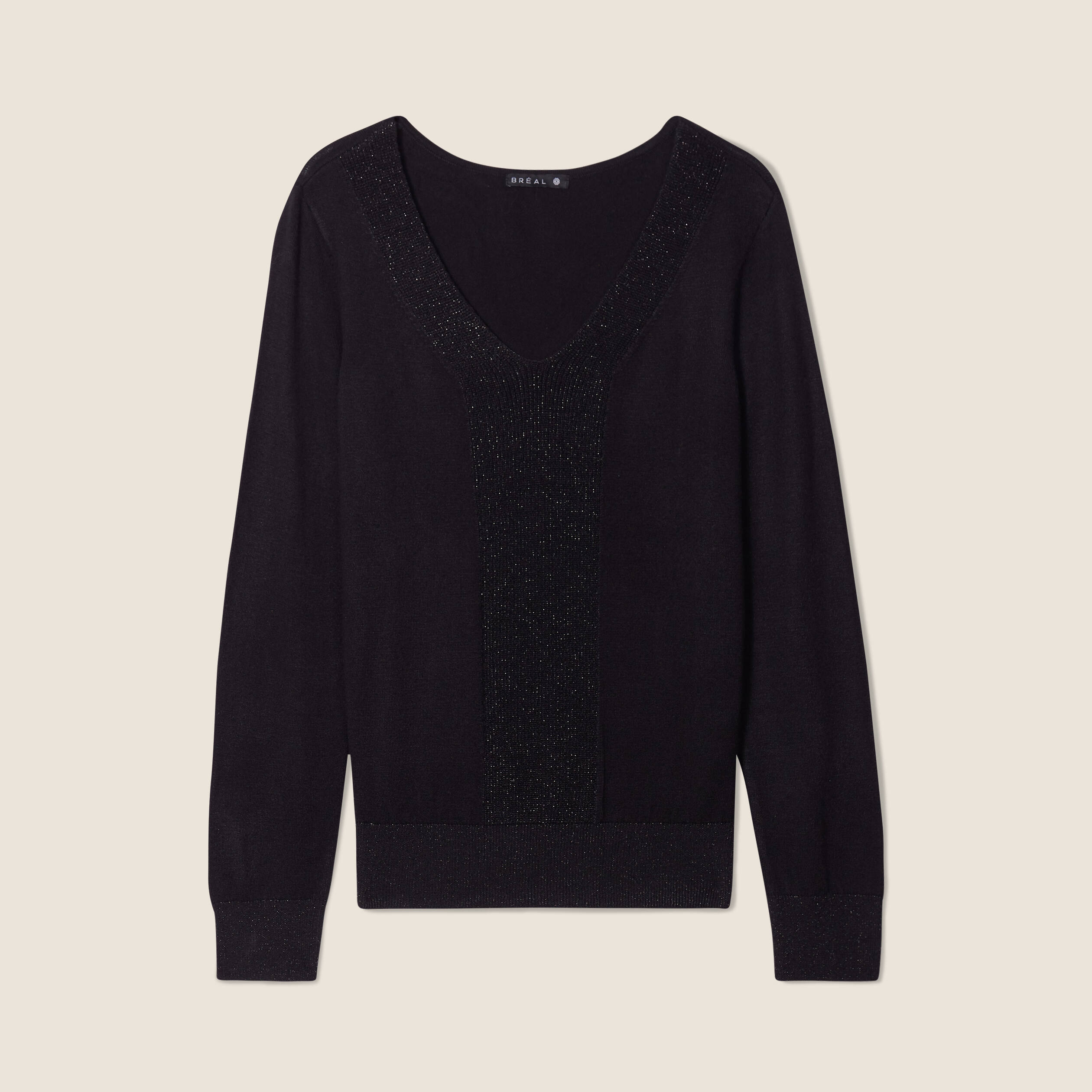 Pull manches longues noir femme