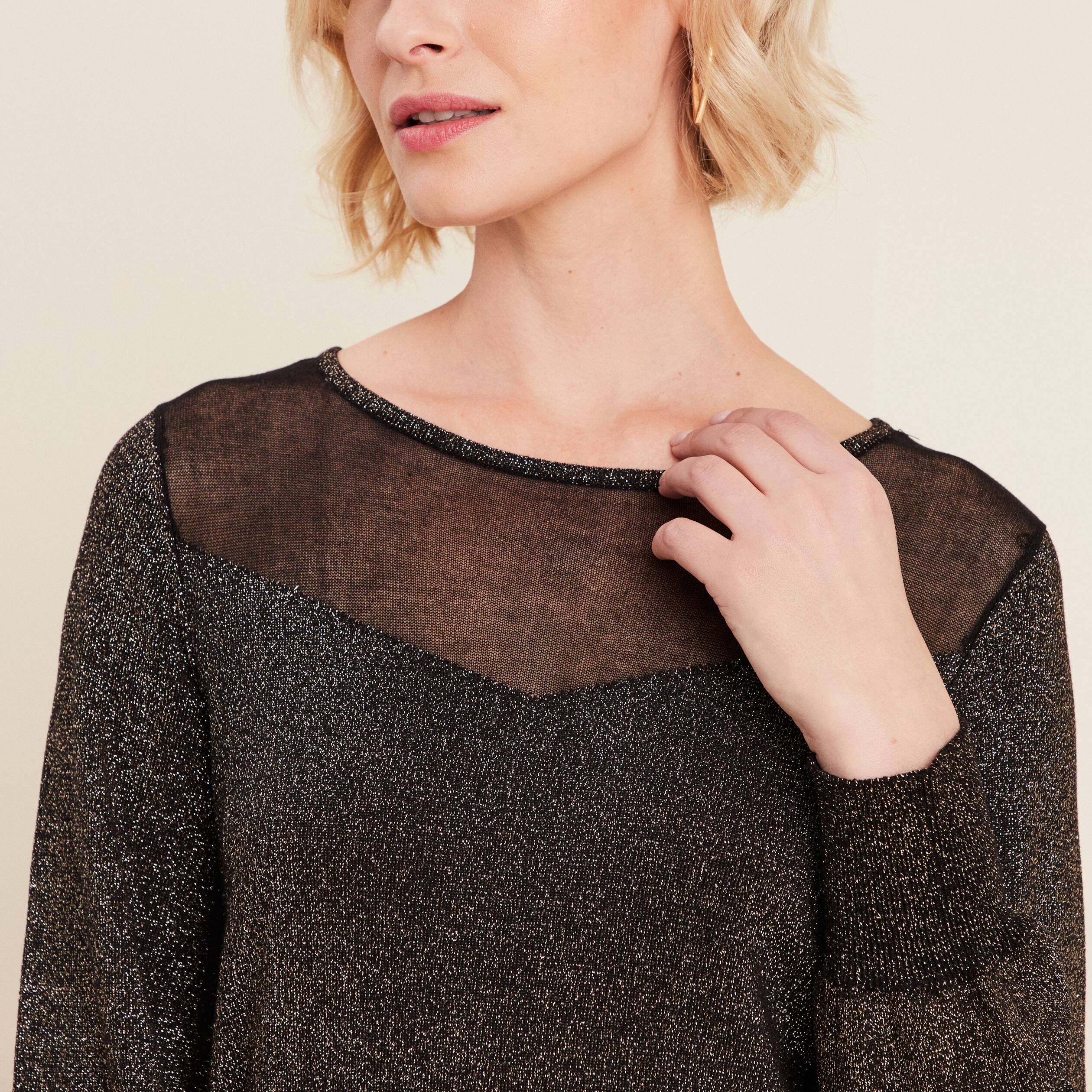 Pull manches longues camel femme