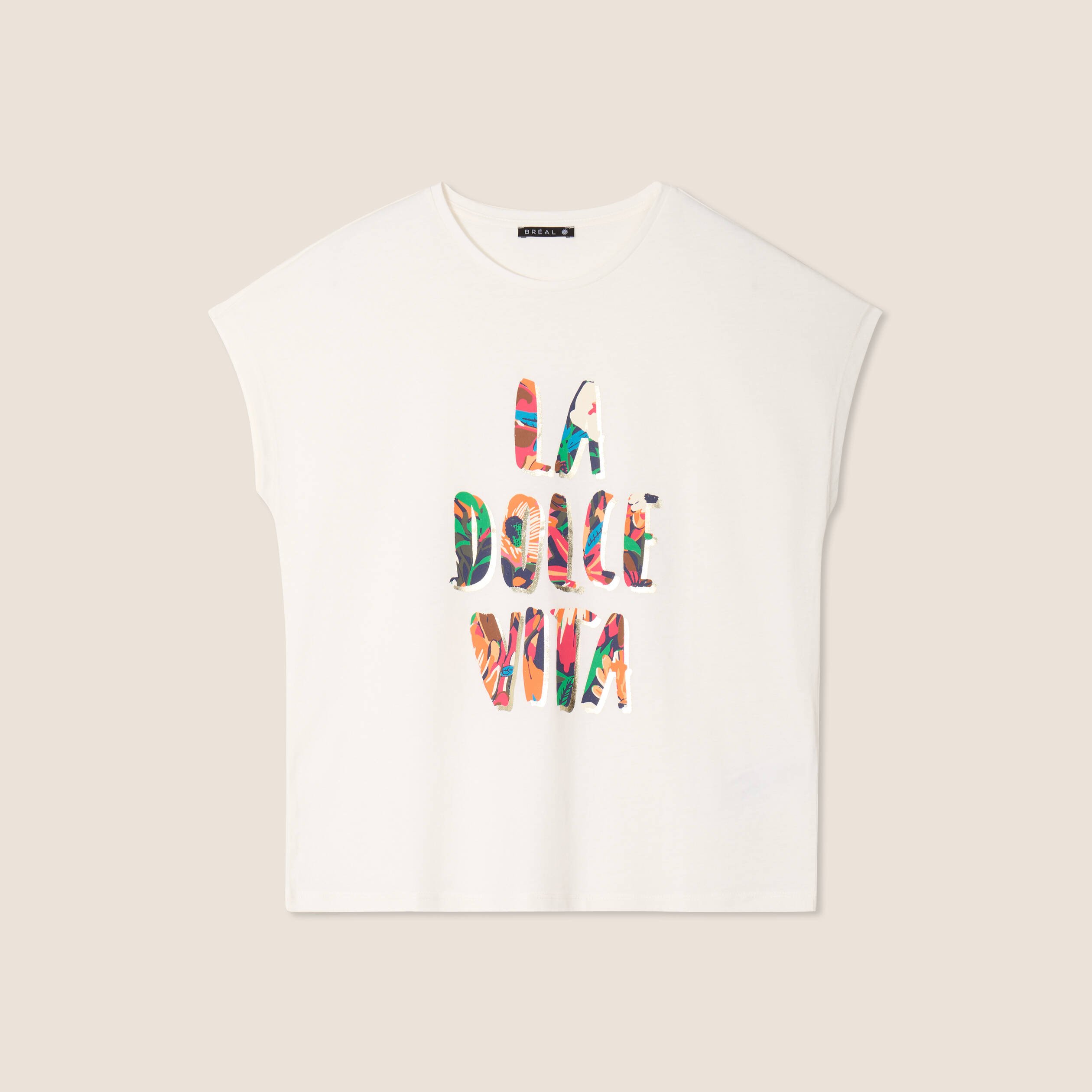 T-shirt manches courtes ecru femme