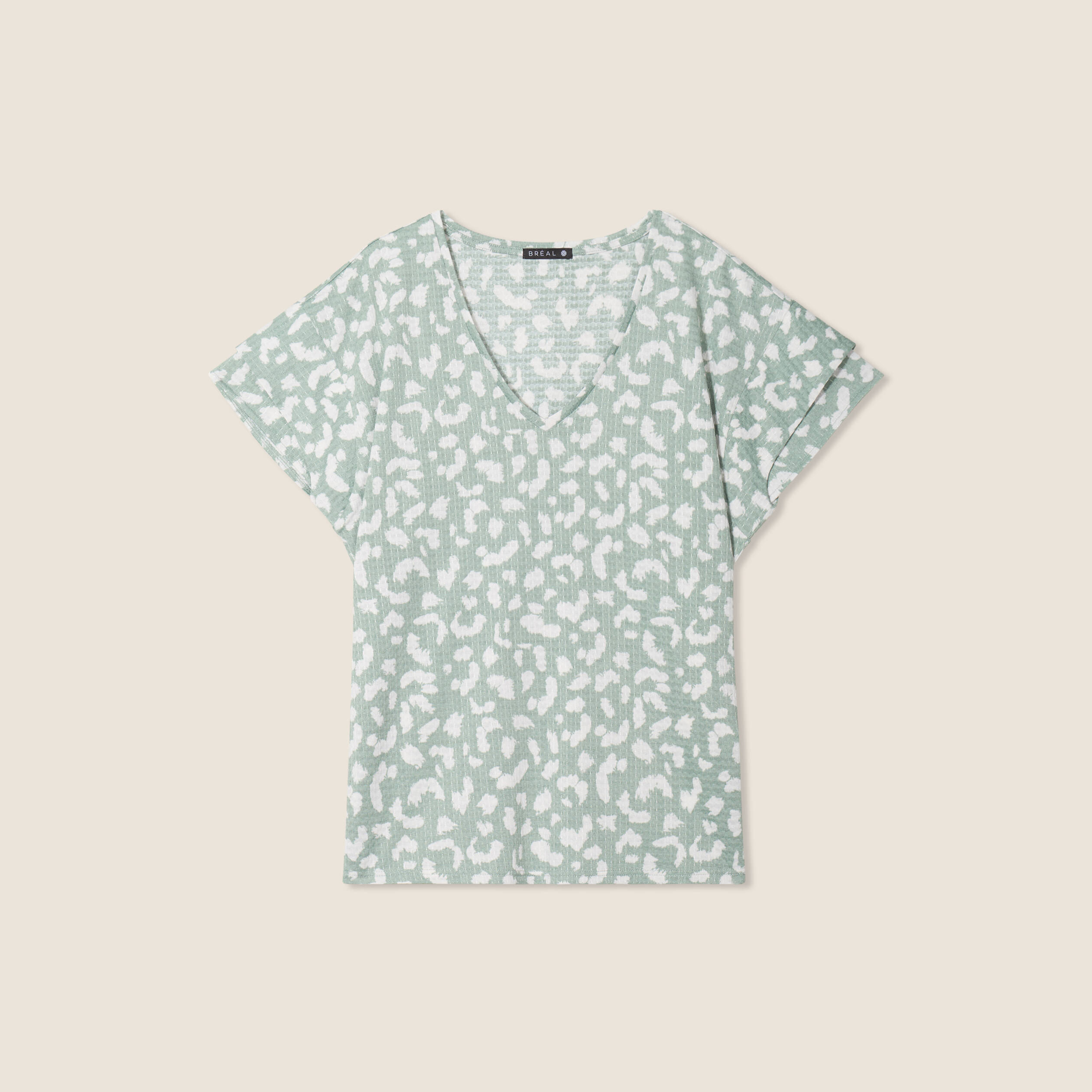 T-shirt manches courtes taupe femme
