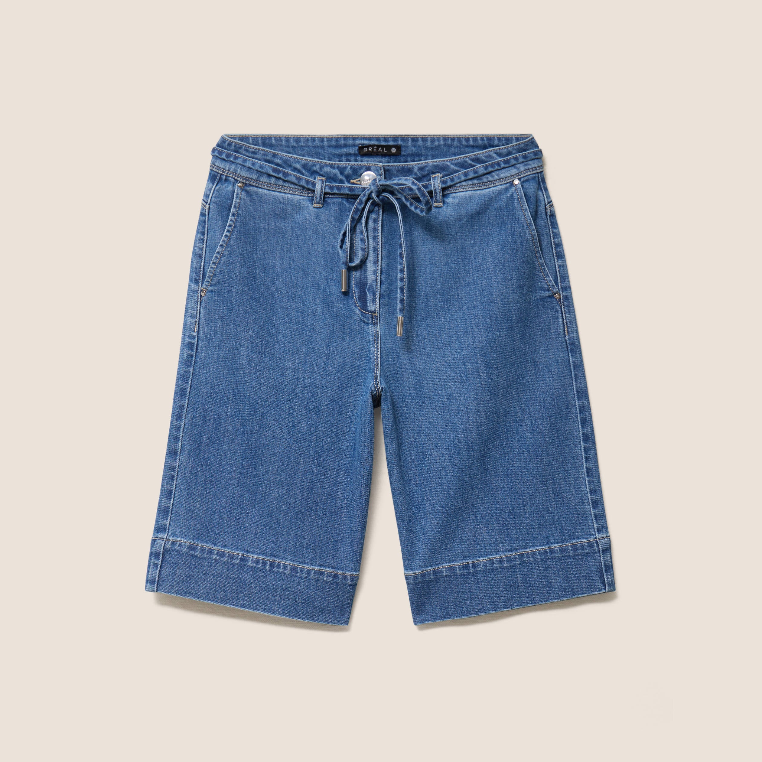 Bermuda en jean denim stone femme