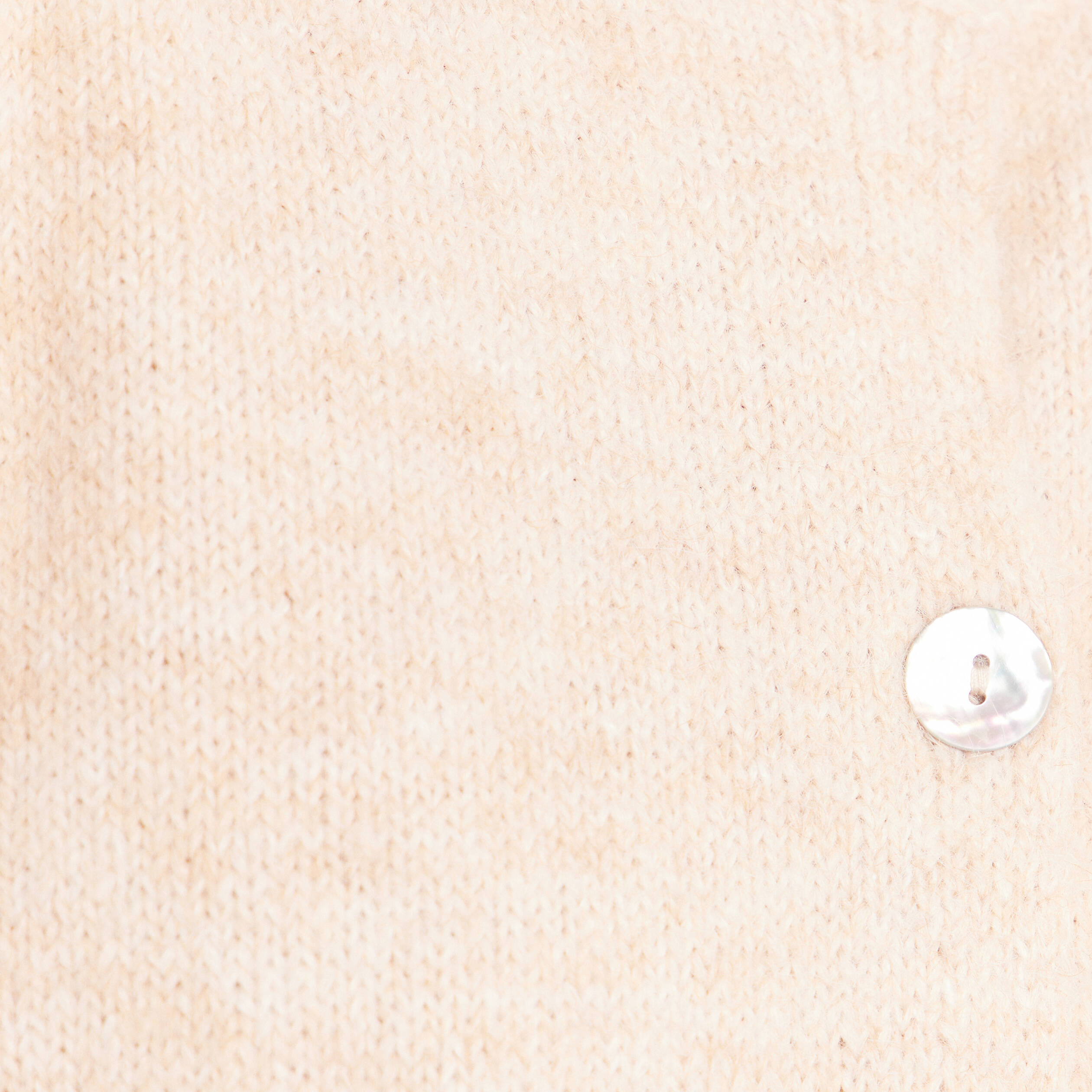 Gilet bi-mati&egrave;re col rond ivoire femme