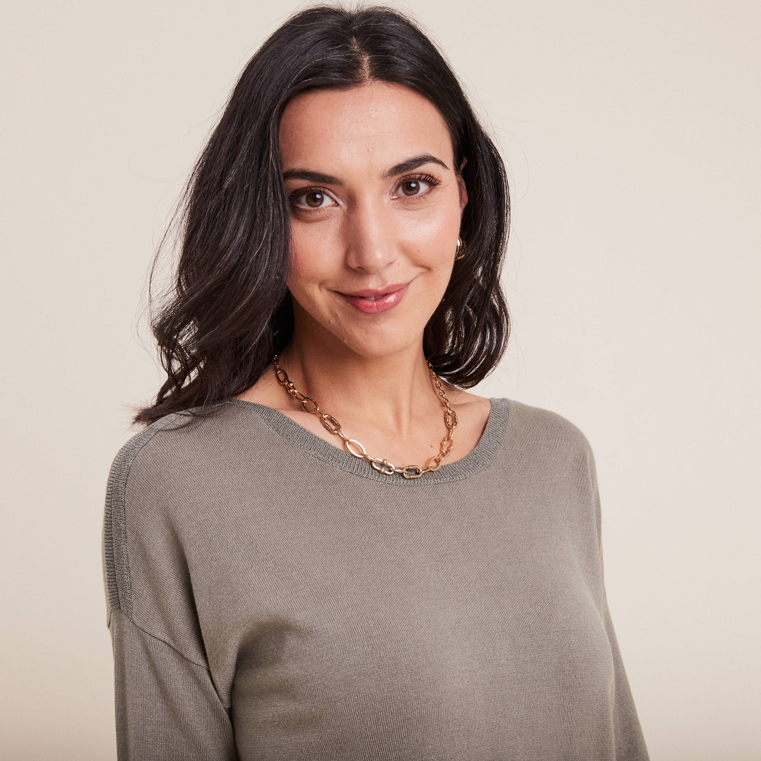 Pull manches longues vert clair femme