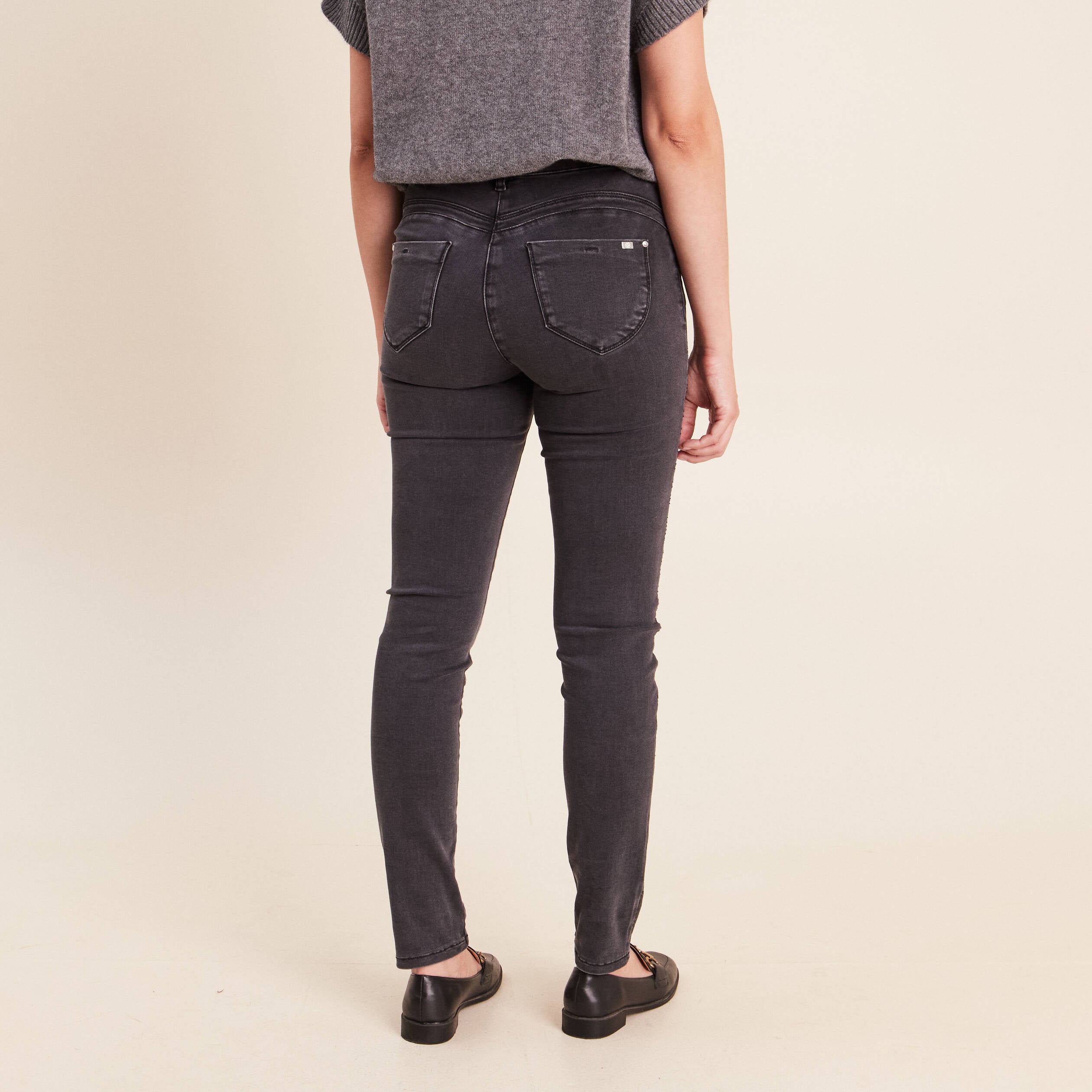 Pantalon magique l'unique denim gris femme