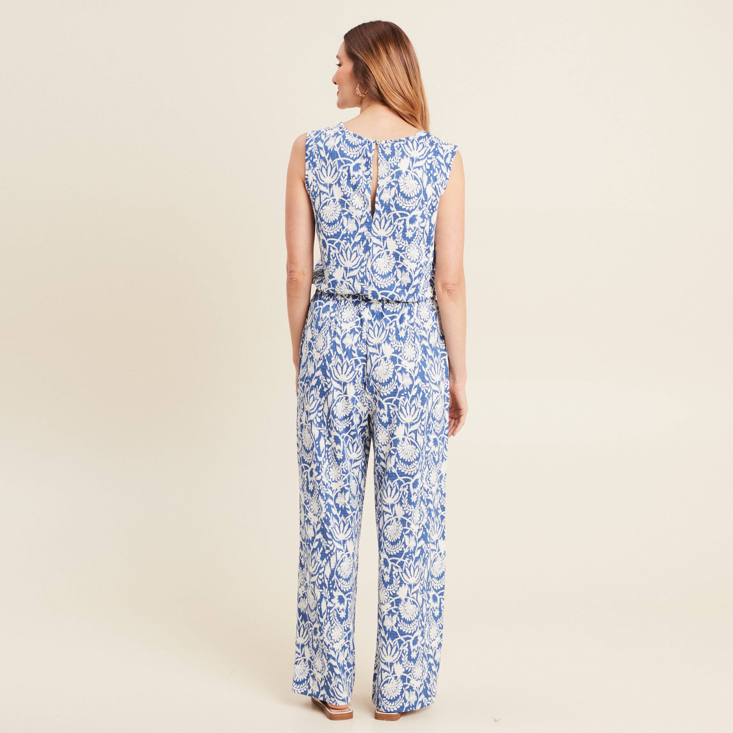 combinaison pantalon droite bleu femme Combinaison pantalon droite bleu femme