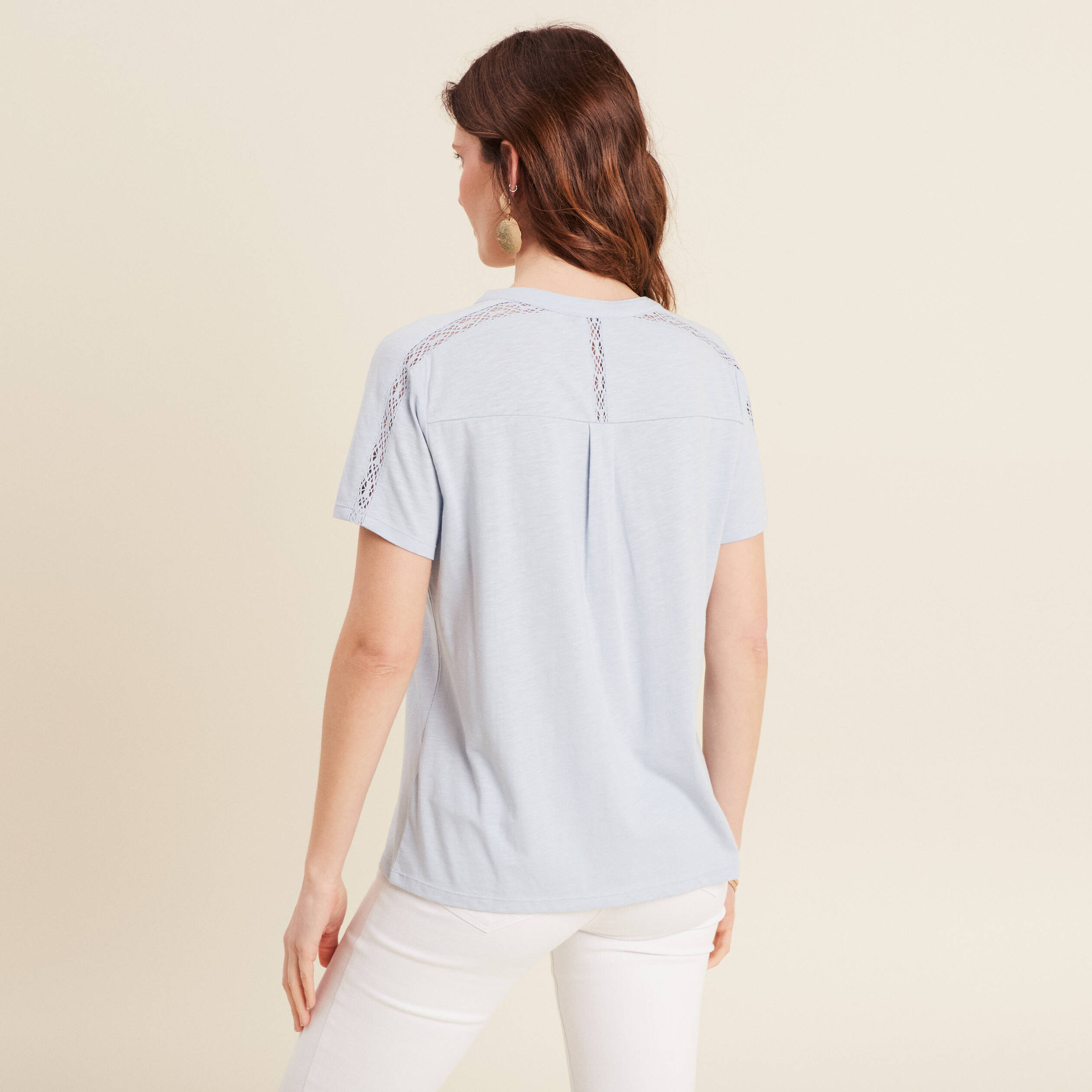 T-shirt manches courtes bleu clair femme
