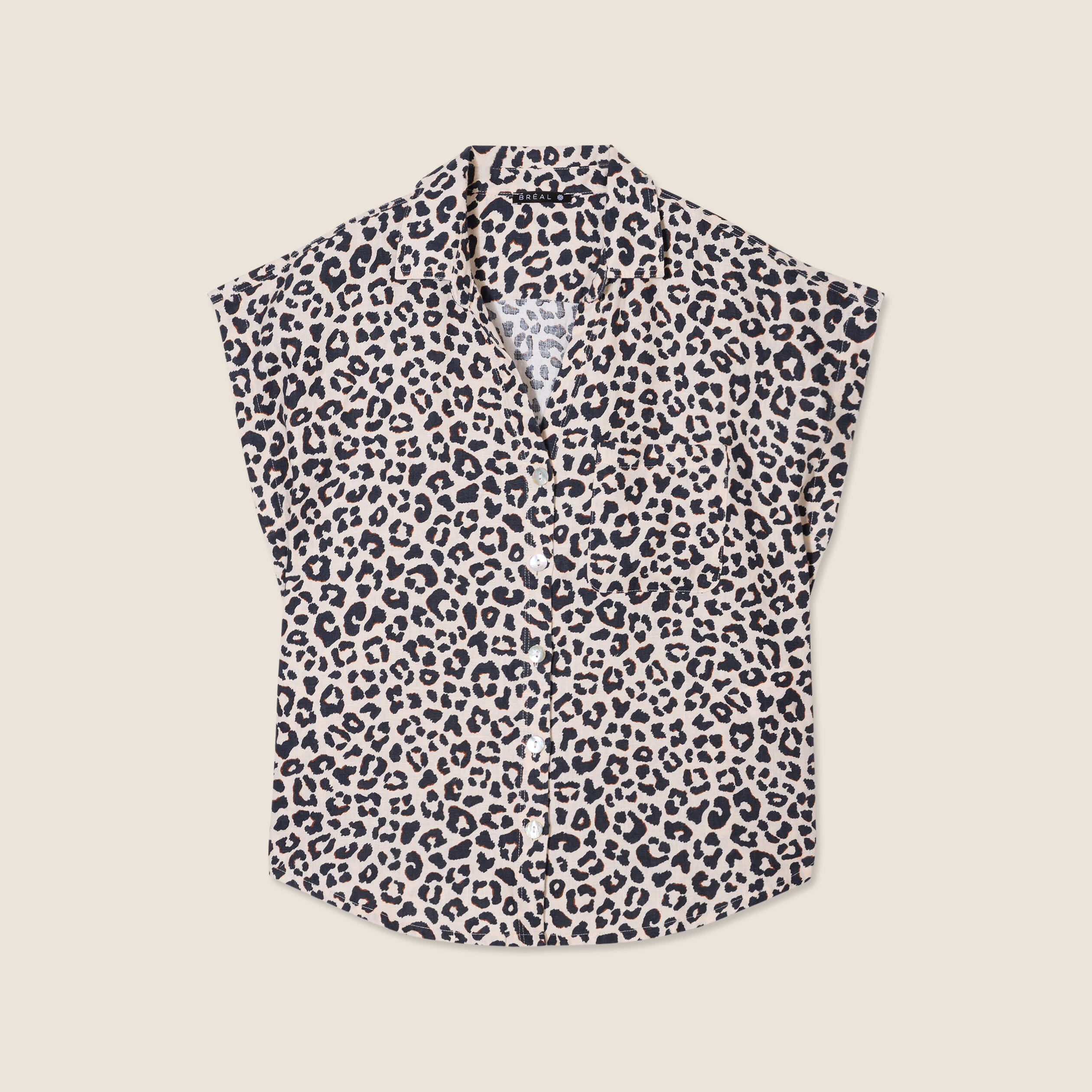 Chemise sans manches sable femme