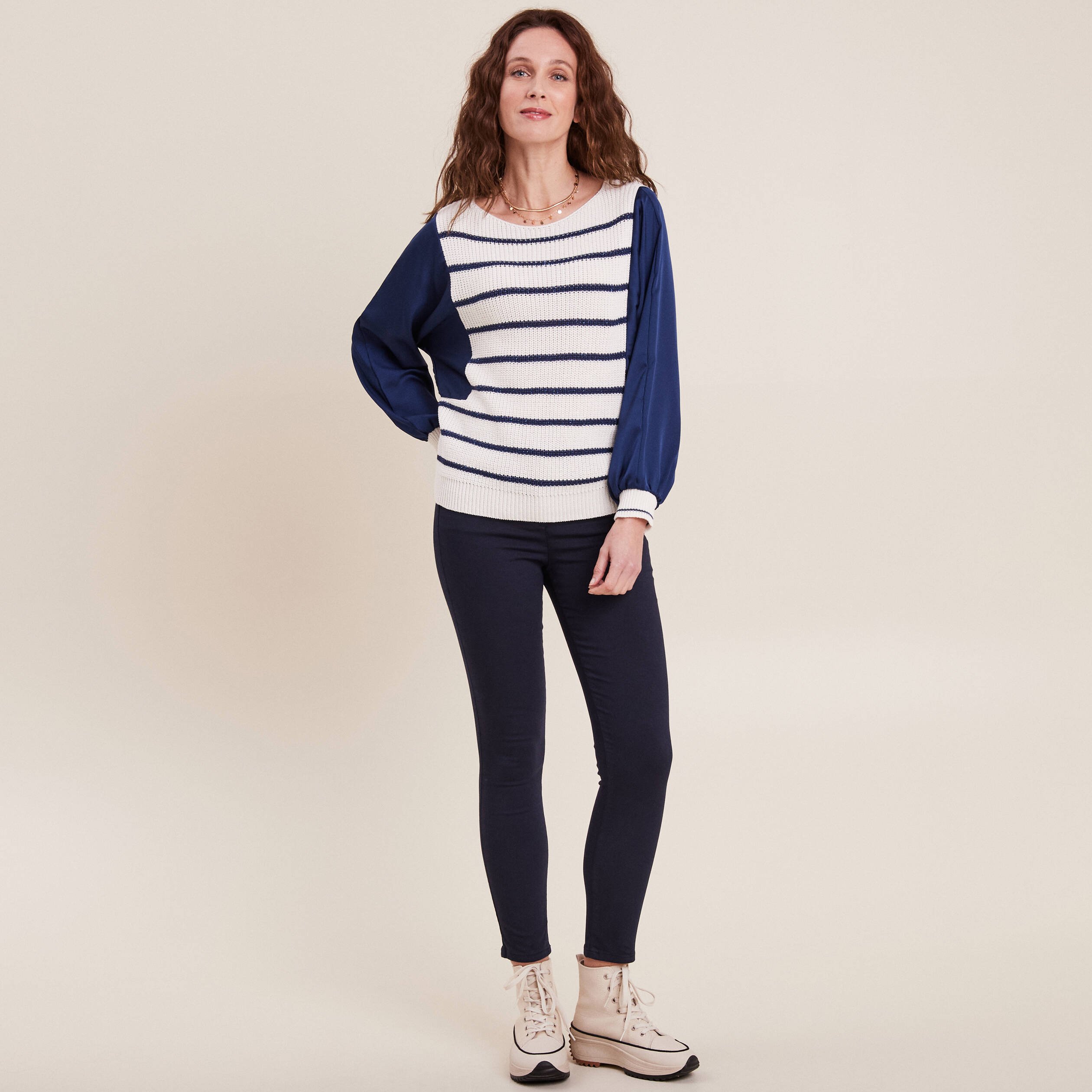 Pantalon marin taille haute best sale