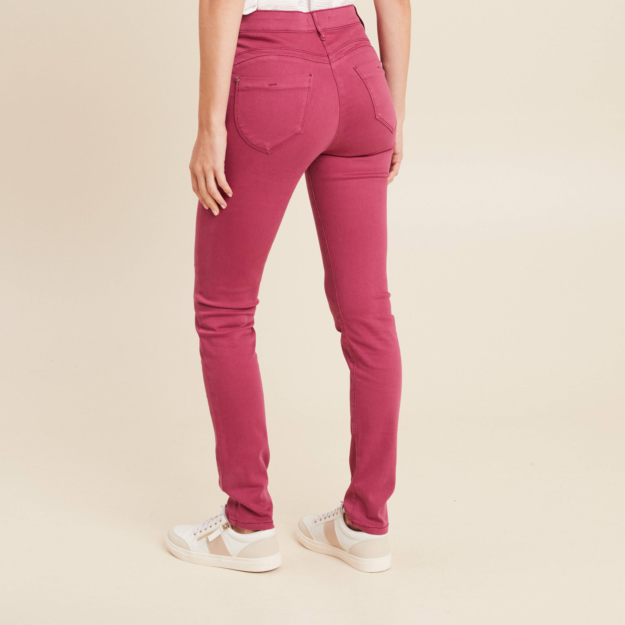 Jean magique L'Unique coupe ajust&eacute;e vieux rose femme