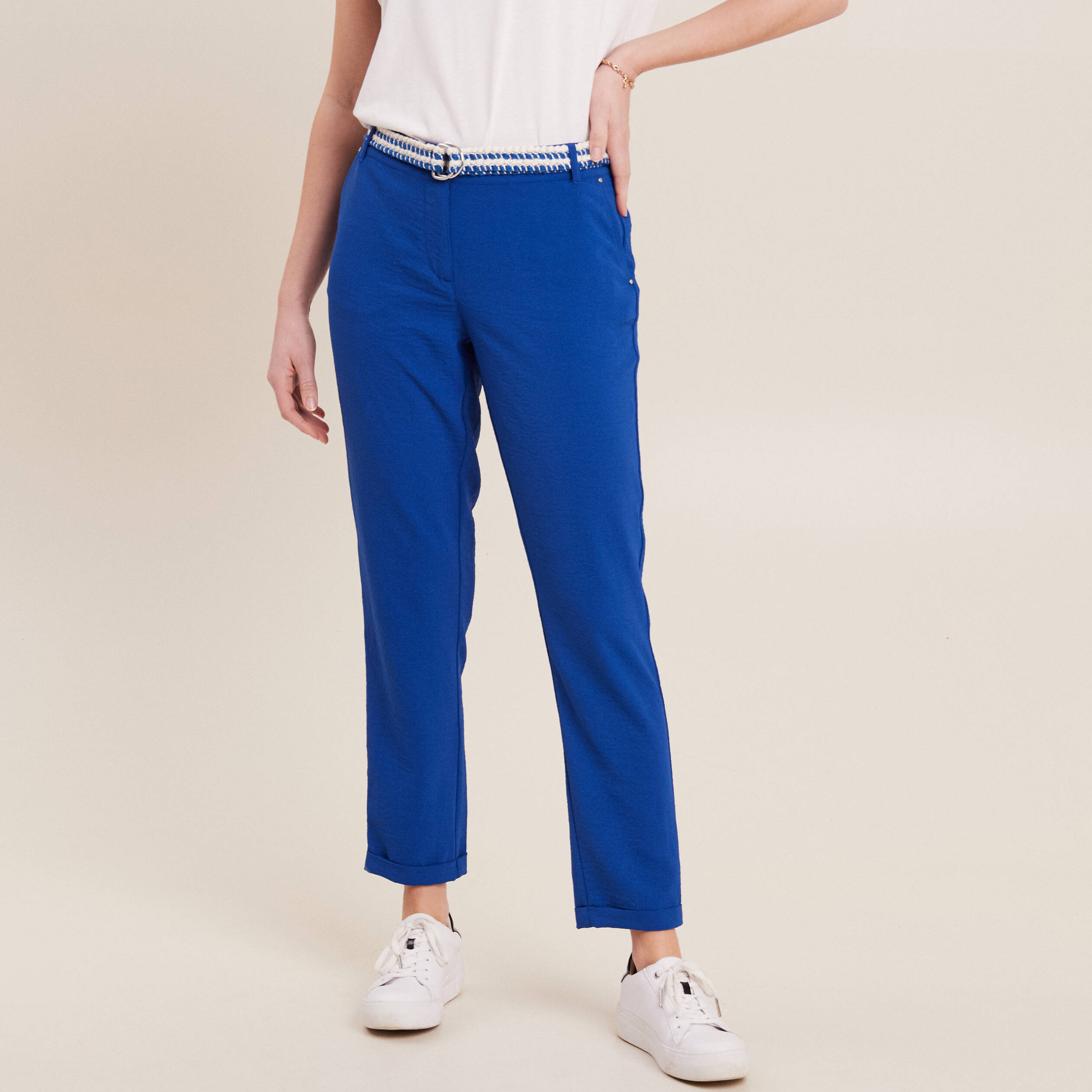 Pantalon Chino Femme Miso Rouge Taille 36 Long (W28/L32) - Coupe Carotte - Neuf Avec Étiquettes