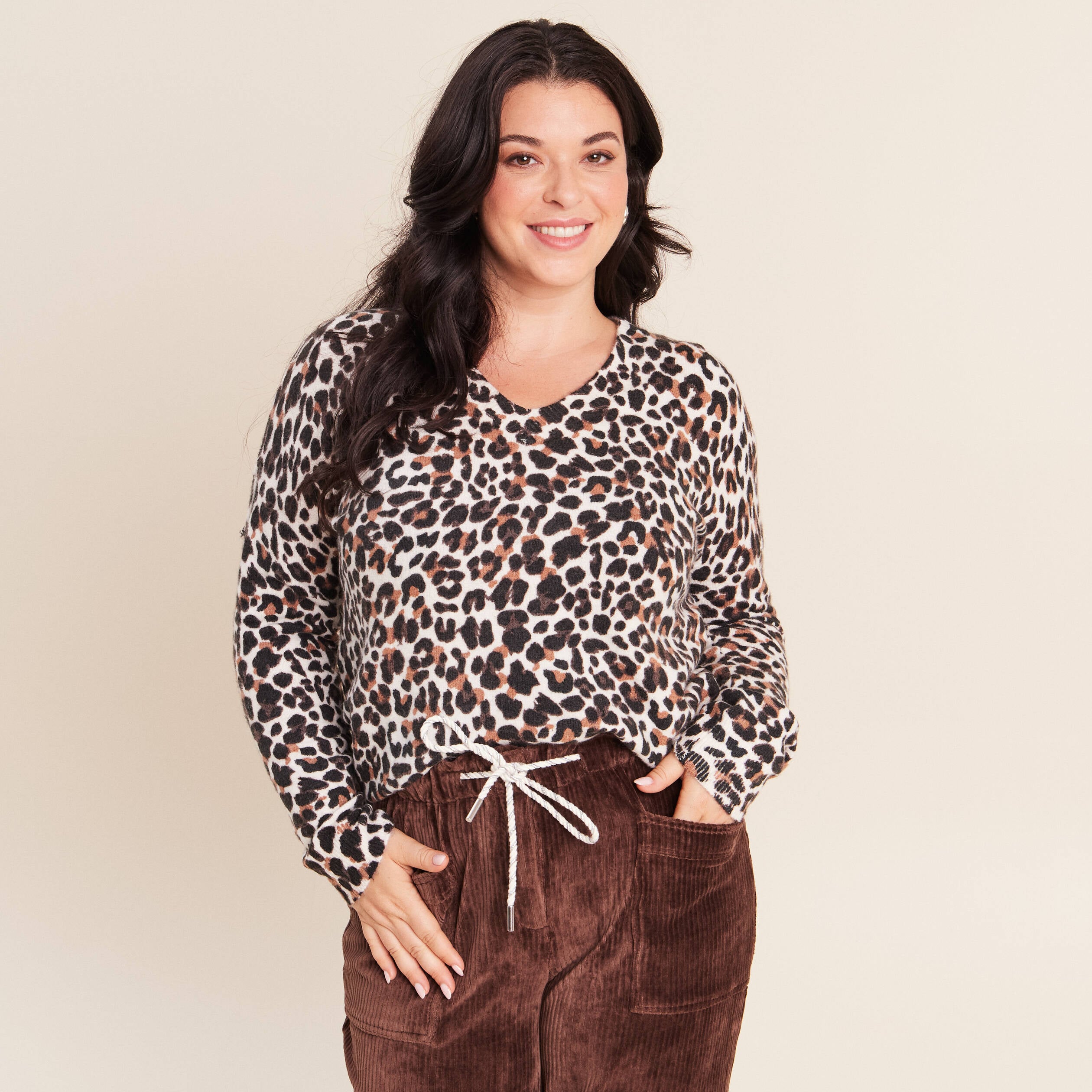 Pull manches longues bleu gris femme