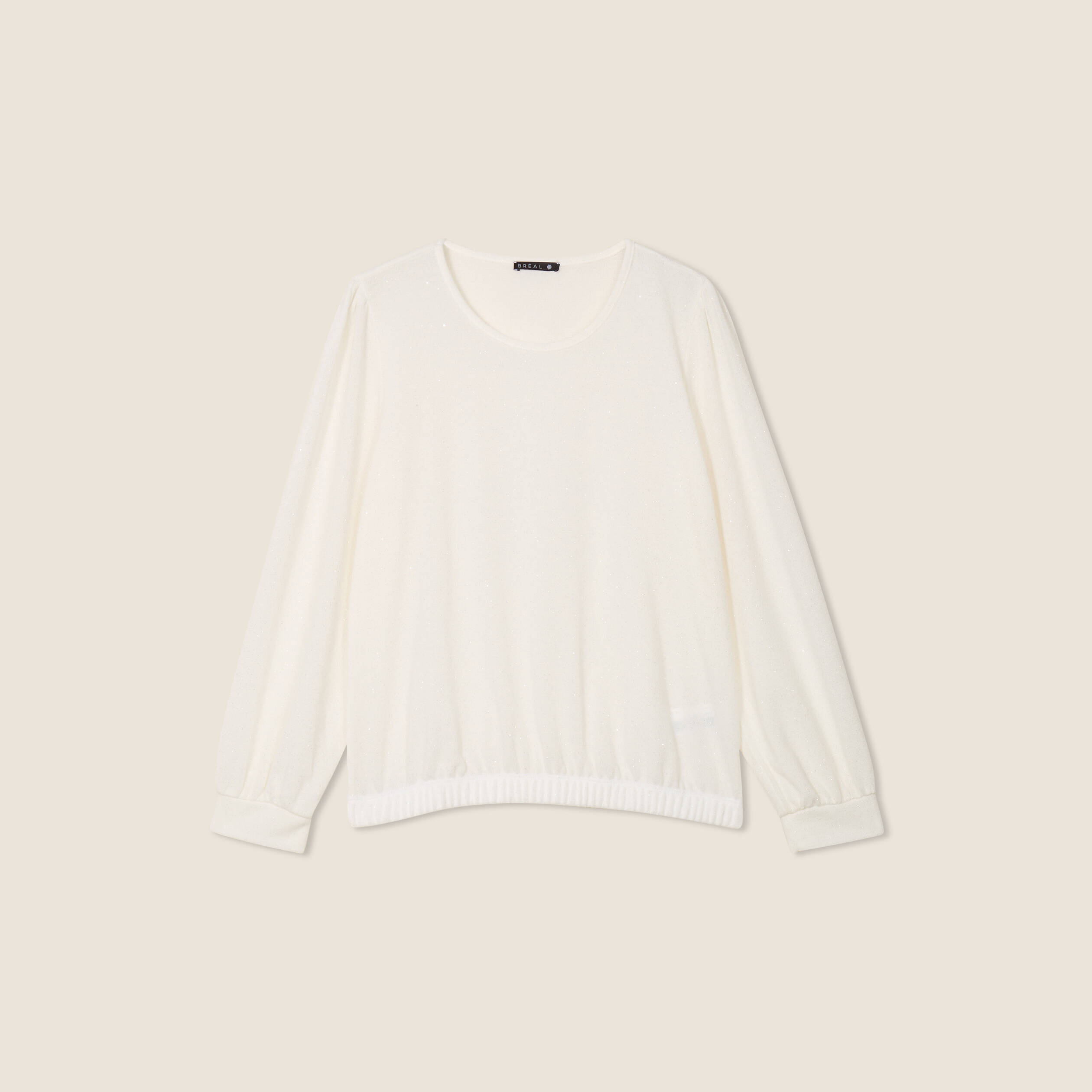 T-shirt manches longues ecru femme