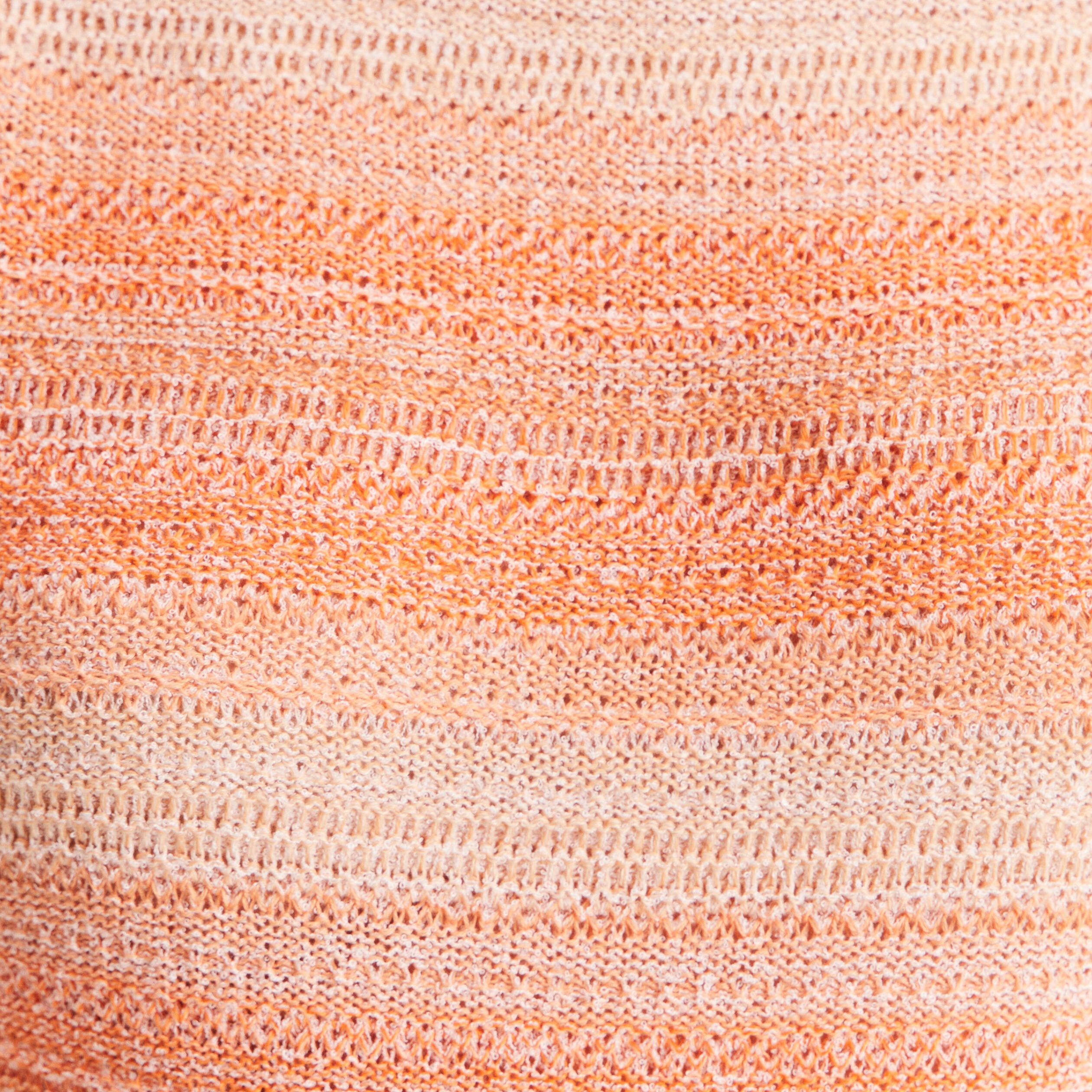 Pull col v manches courtes orange fluo femme