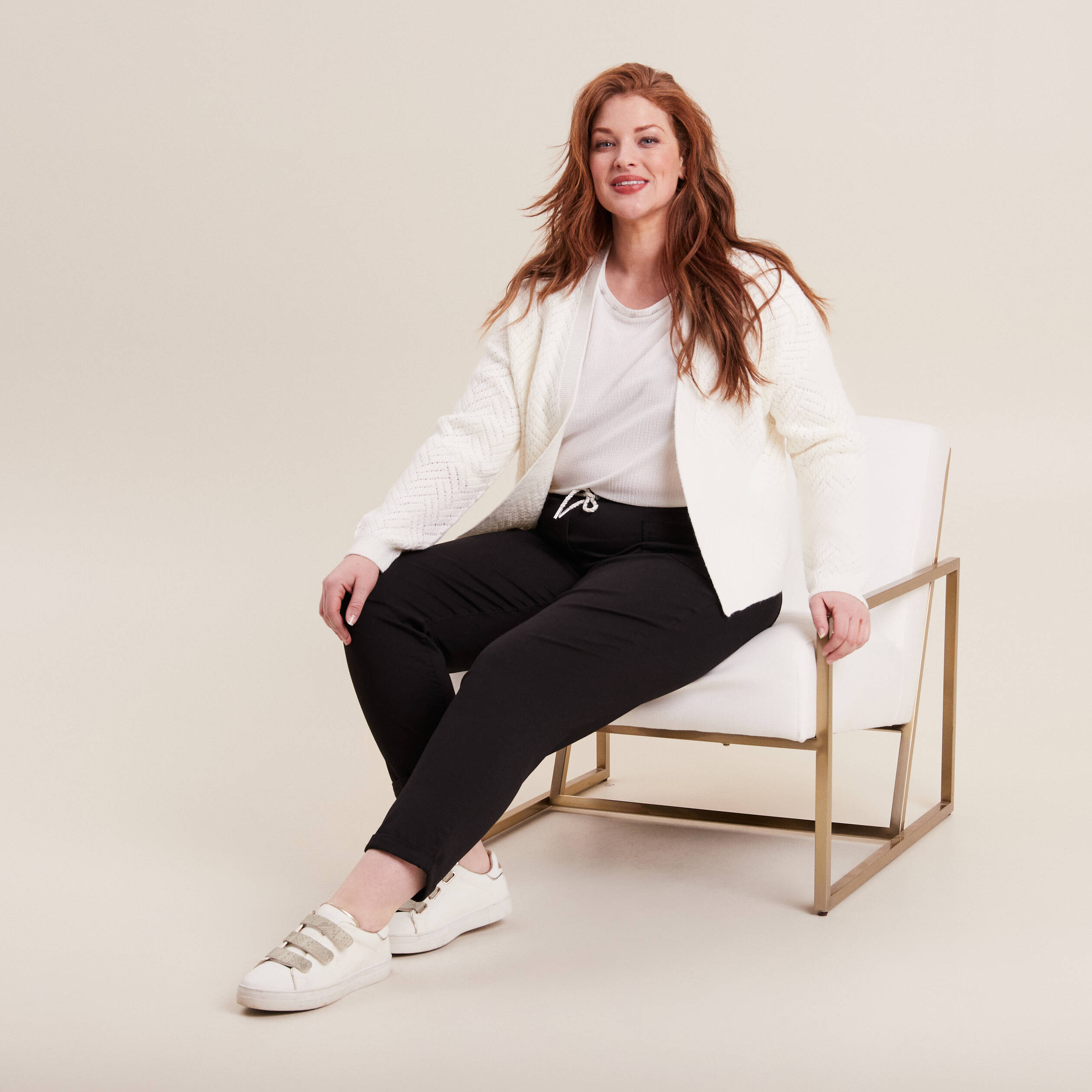 Pantalon coupe droite à coulisse vert foncé femme