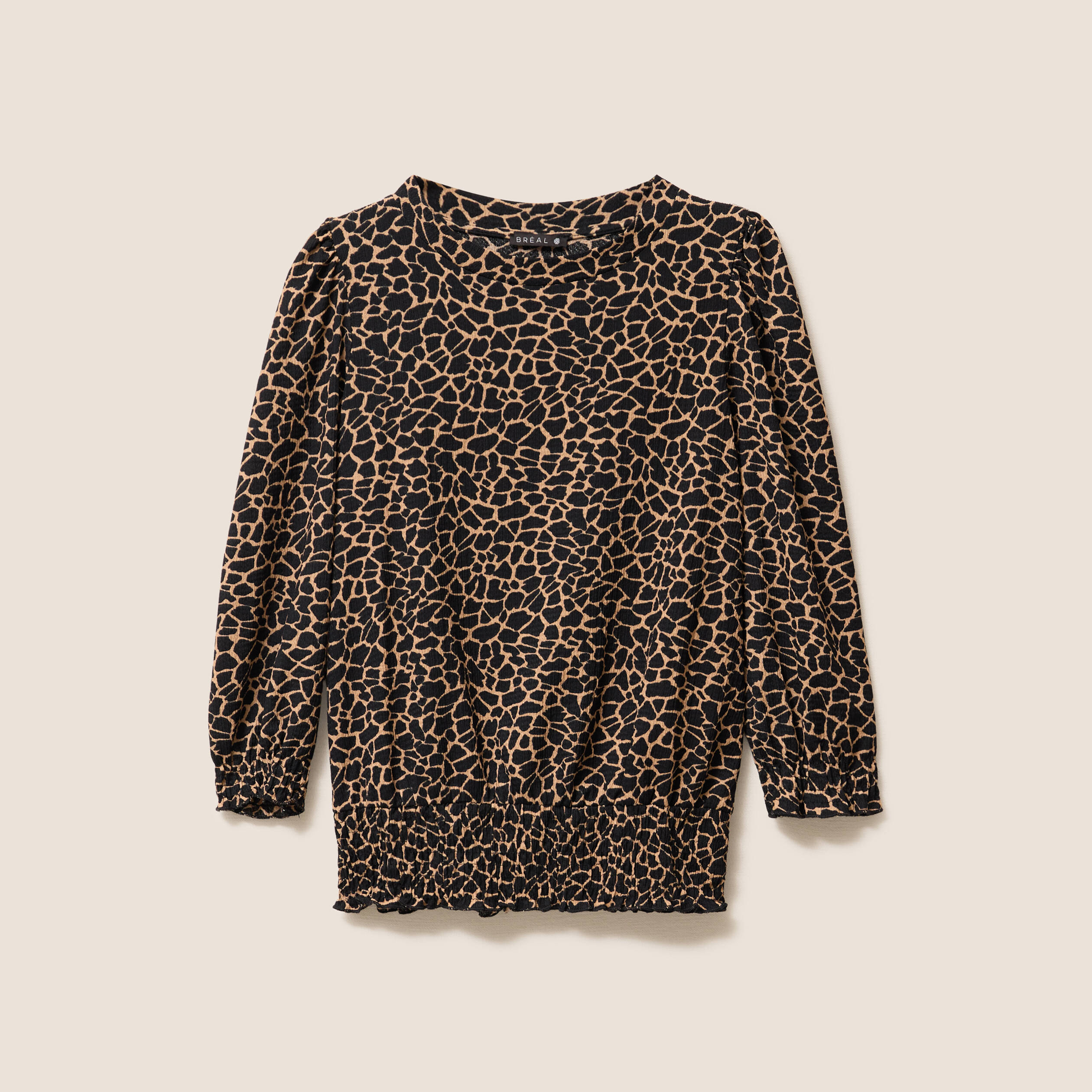 T-shirt manches 3/4 noir femme