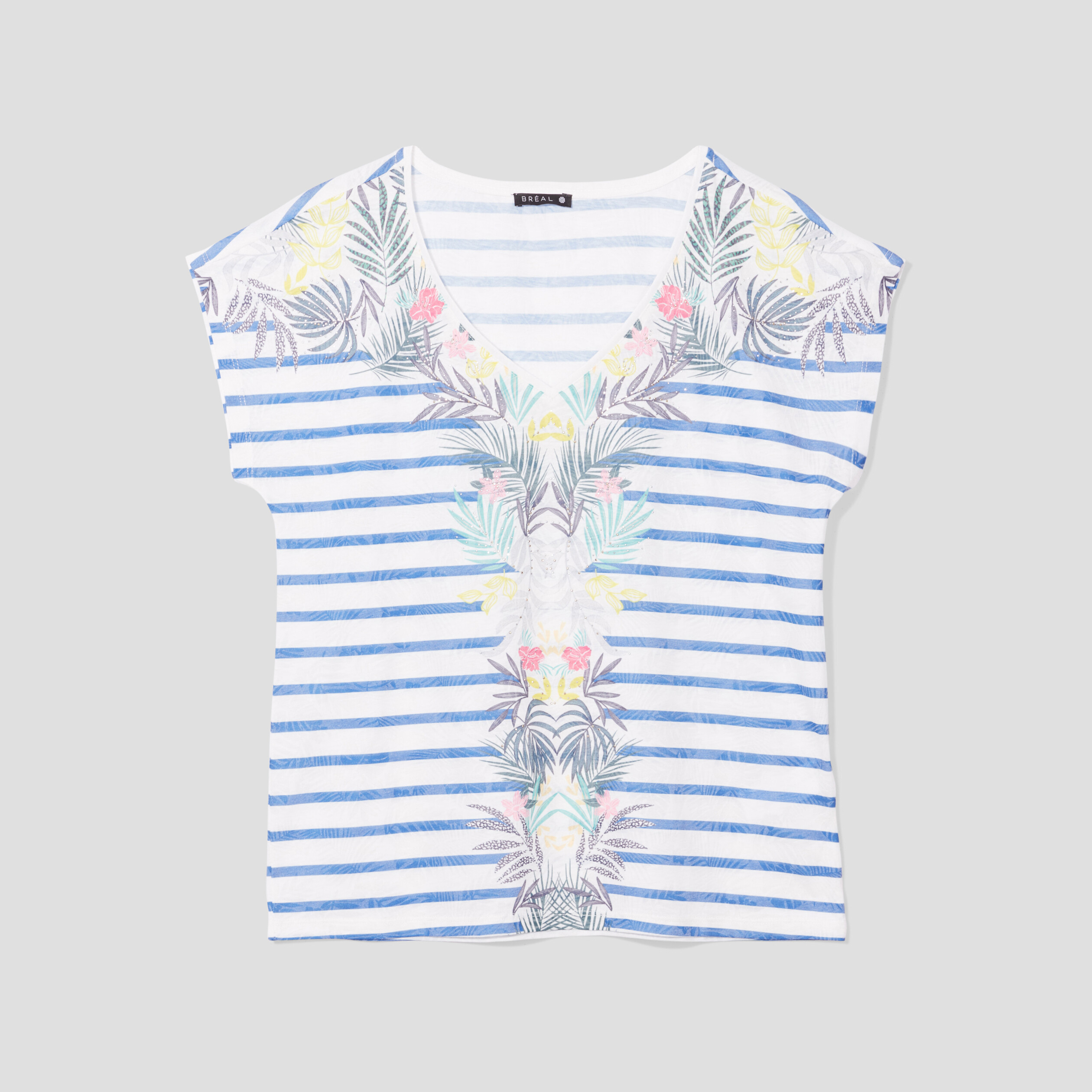 T-shirt manches courtes bleu electrique femme