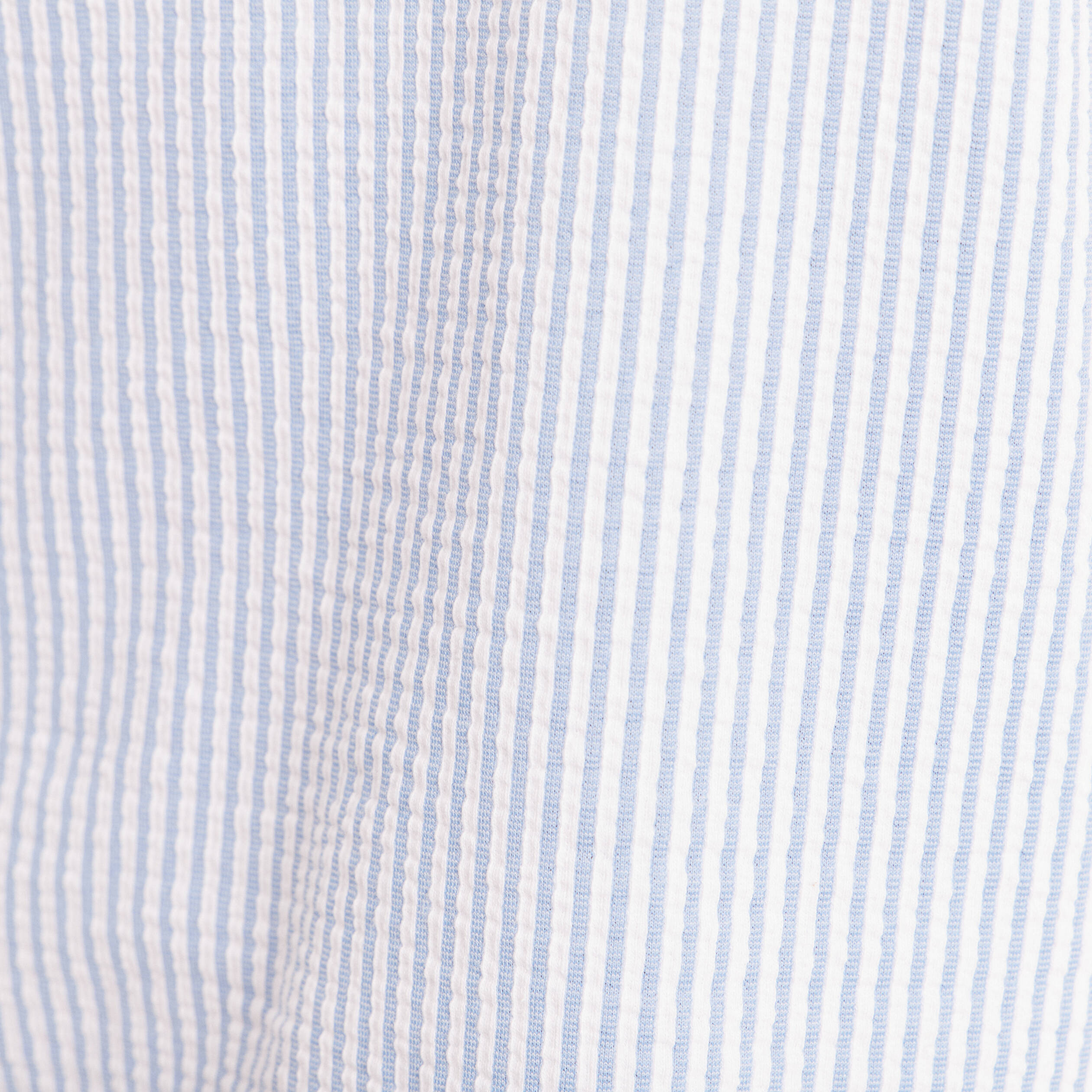 Blouse courte bas resserr&eacute; bleu femme