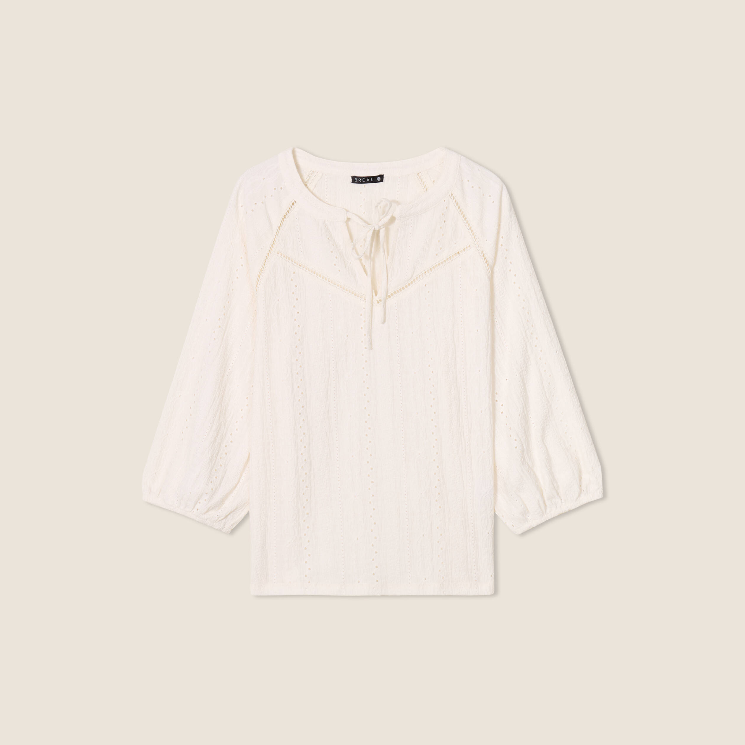 Blouse manches 3/4 ecru femme