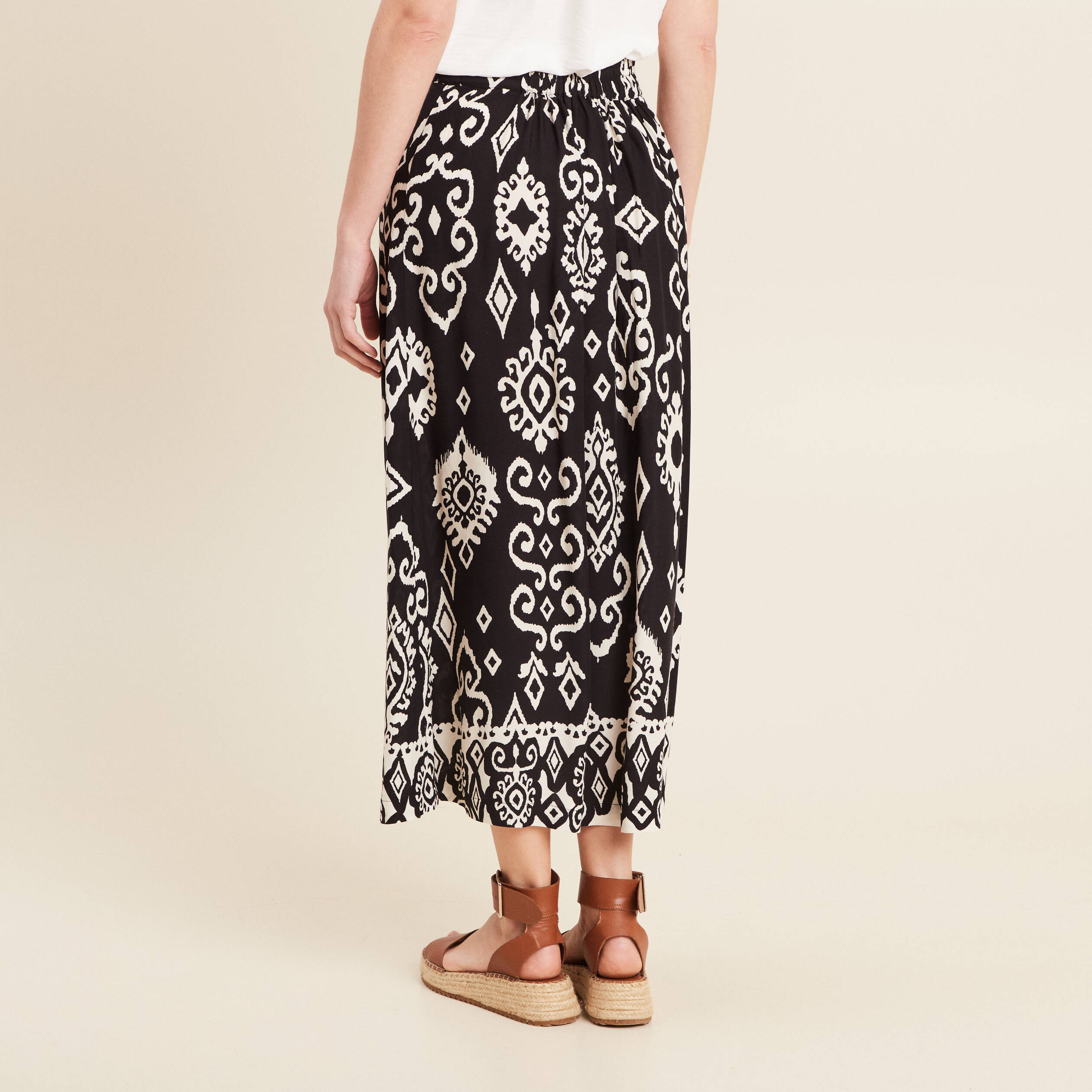 Jupe fluide taille standard noir femme