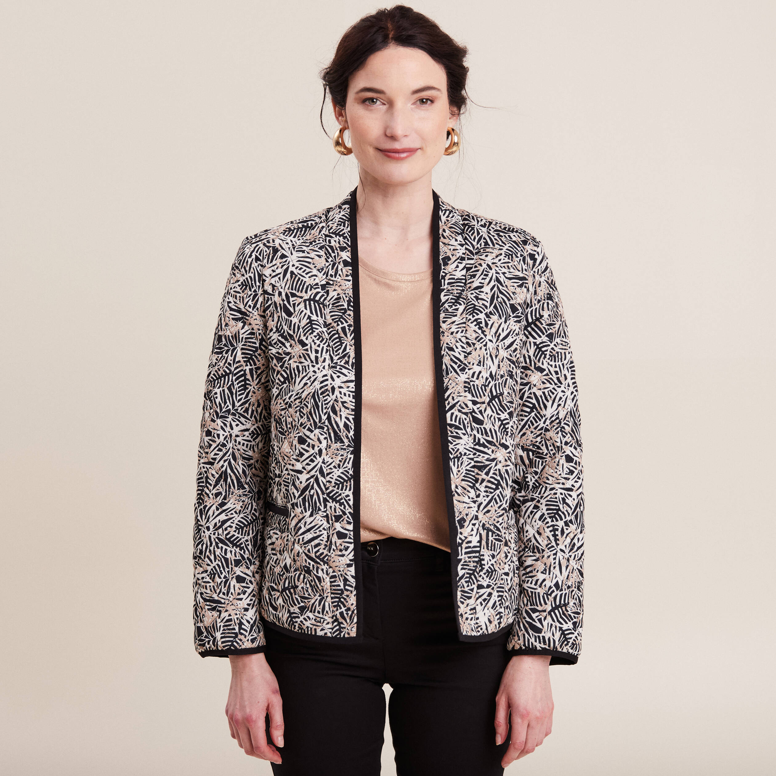Veste esprit kimono noir femme
