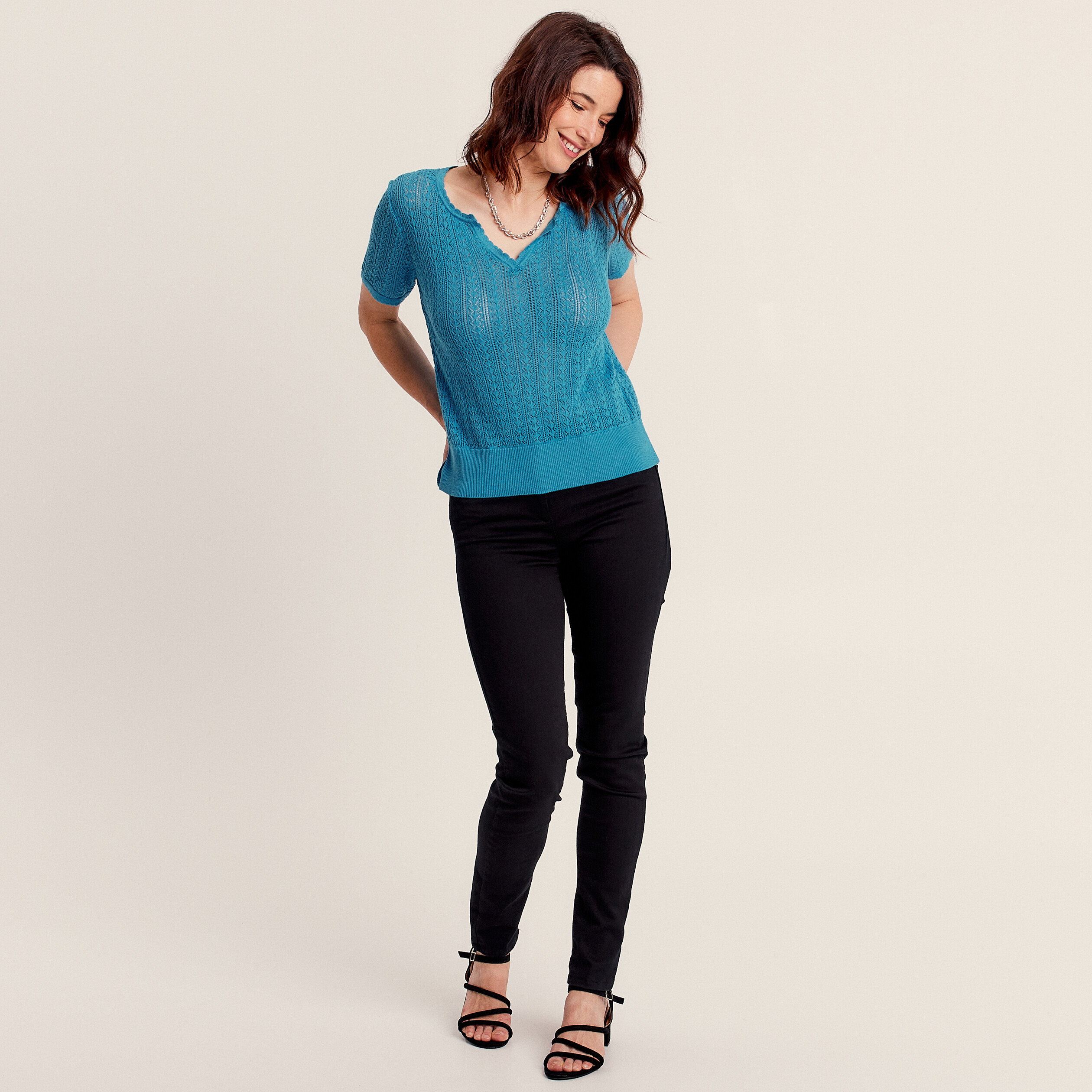 GRACE KARIN Cardigan Léger à Manches Courtes Pour Femme, Abricot, S