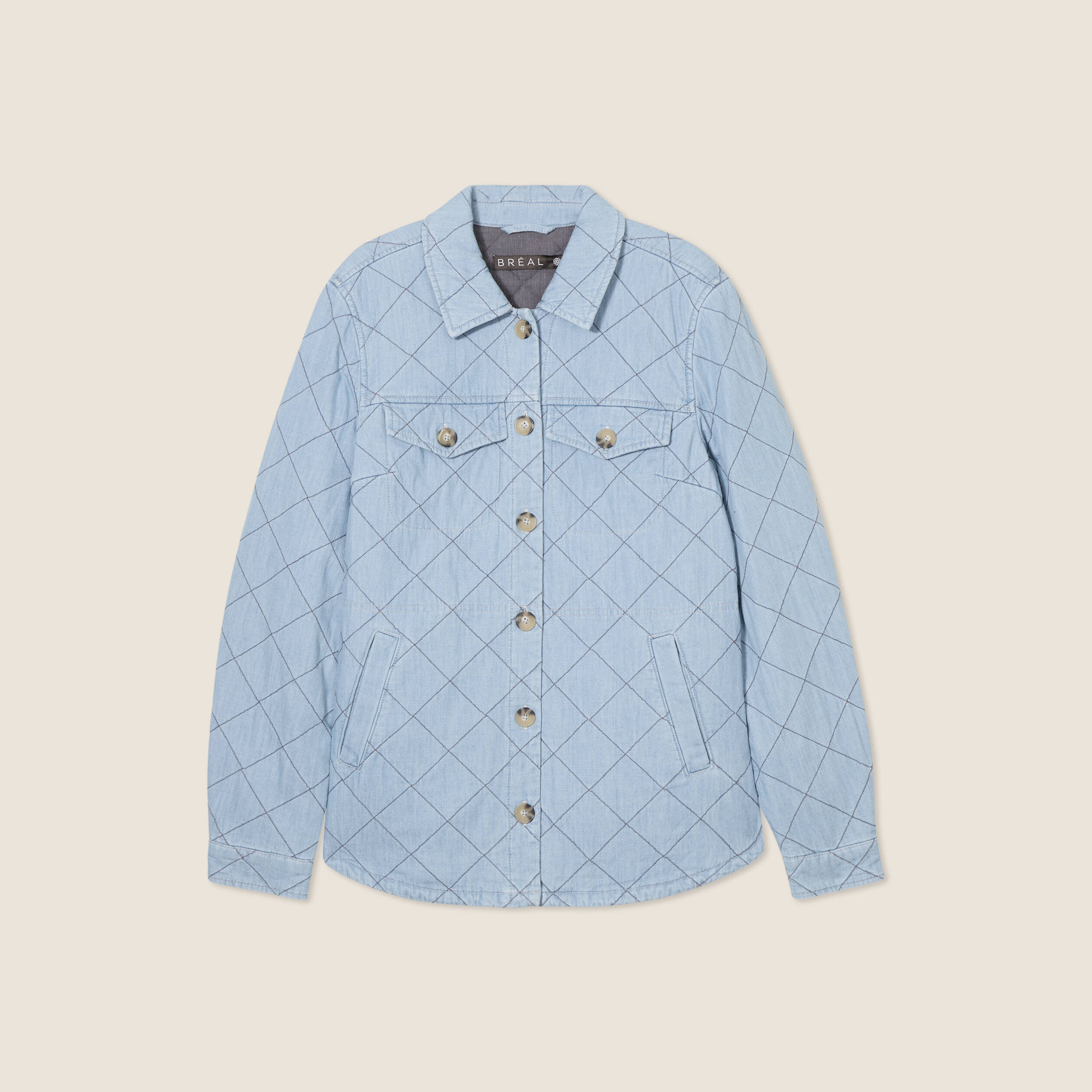 Surchemise manches longues denim double stone femme
