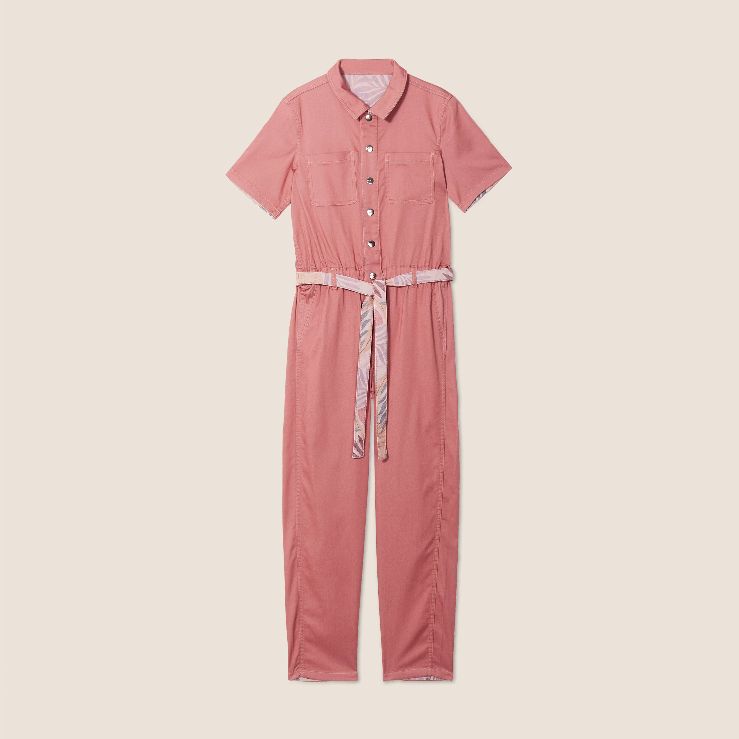Combinaison pantalon r&eacute;versible orange corail femme