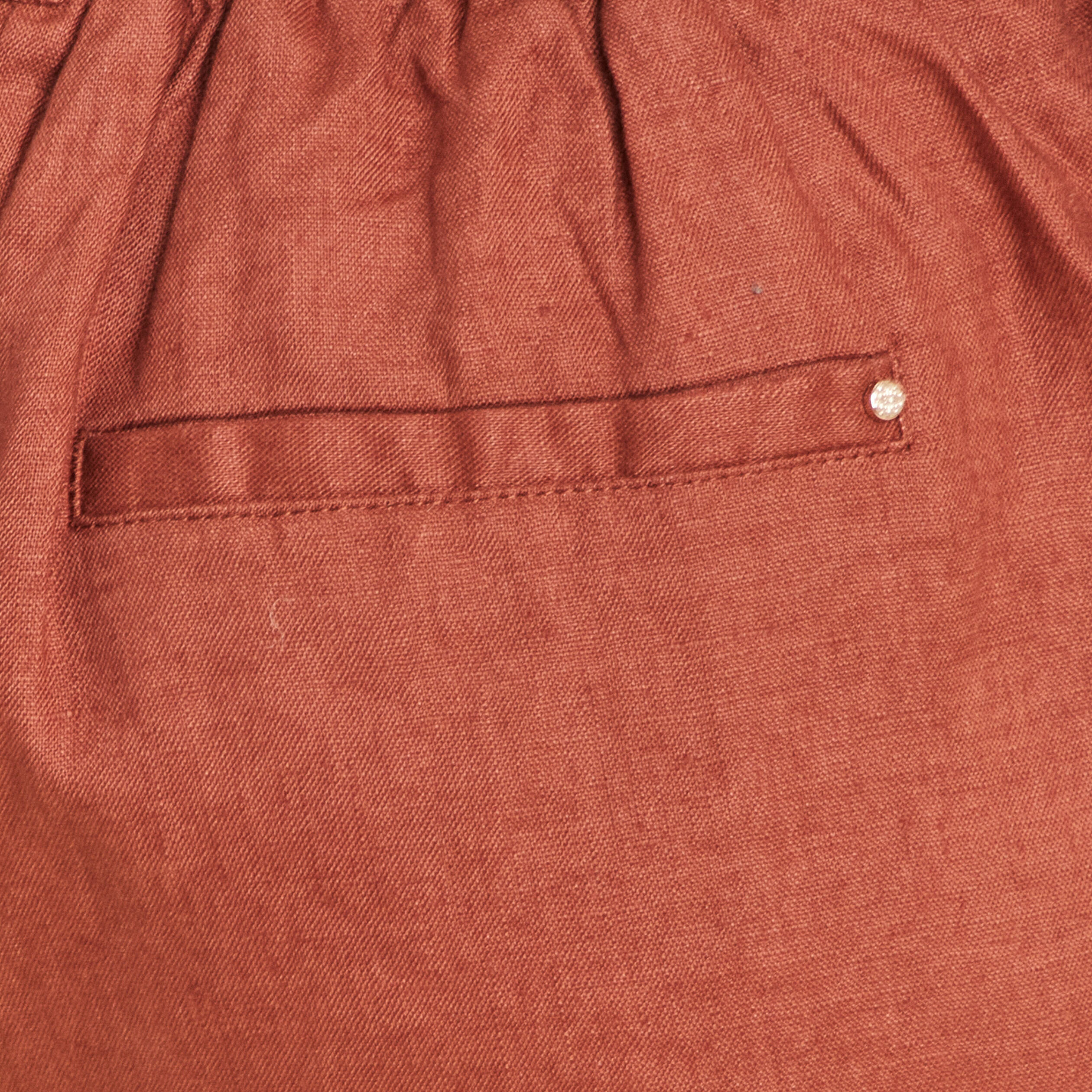 pantalon flou ceinture marron fonce femme Pantalon flou ceinturé marron foncé femme