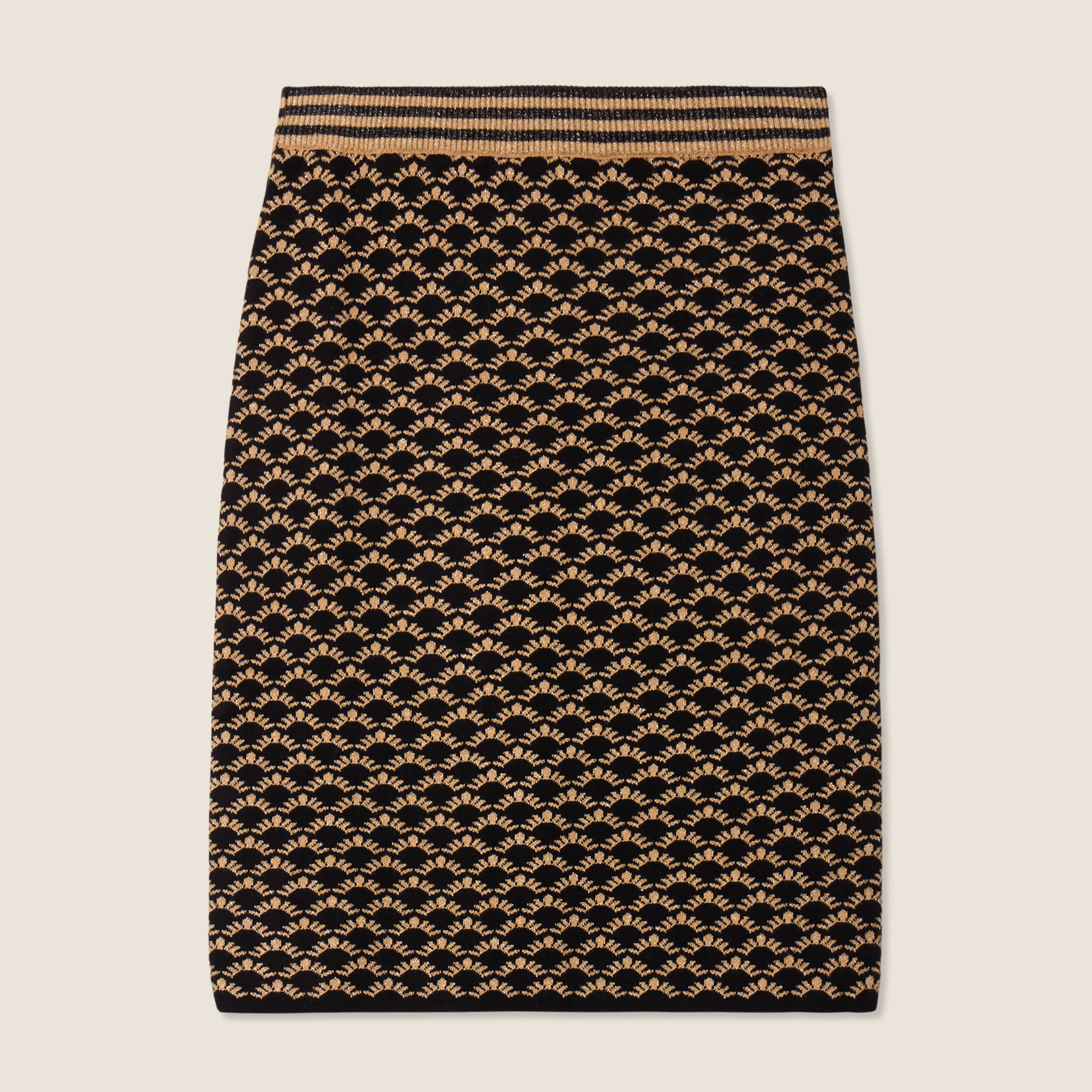 Jupe tricot ajustée noir femme