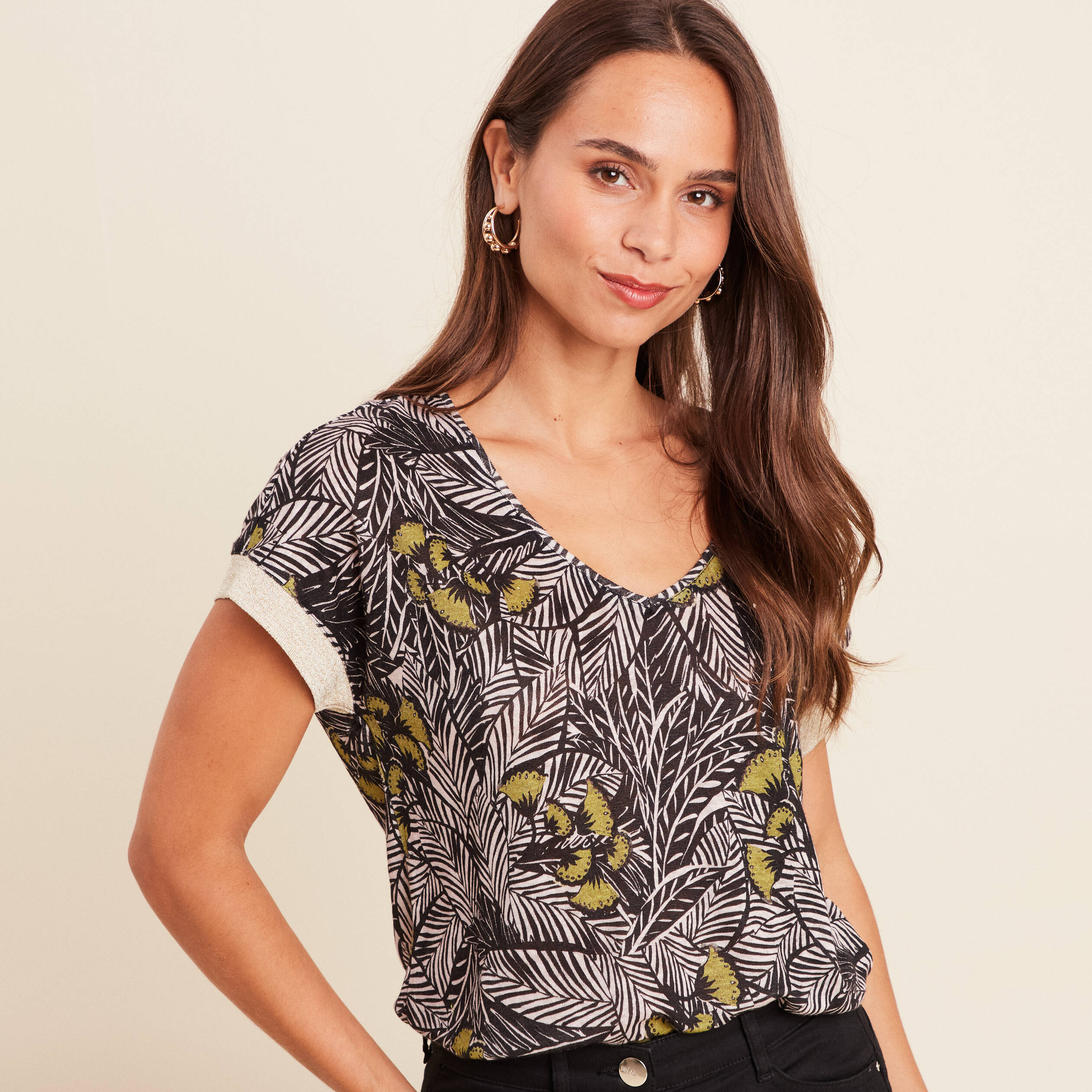 t shirt manches courtes vert femme T-shirt manches courtes vert femme