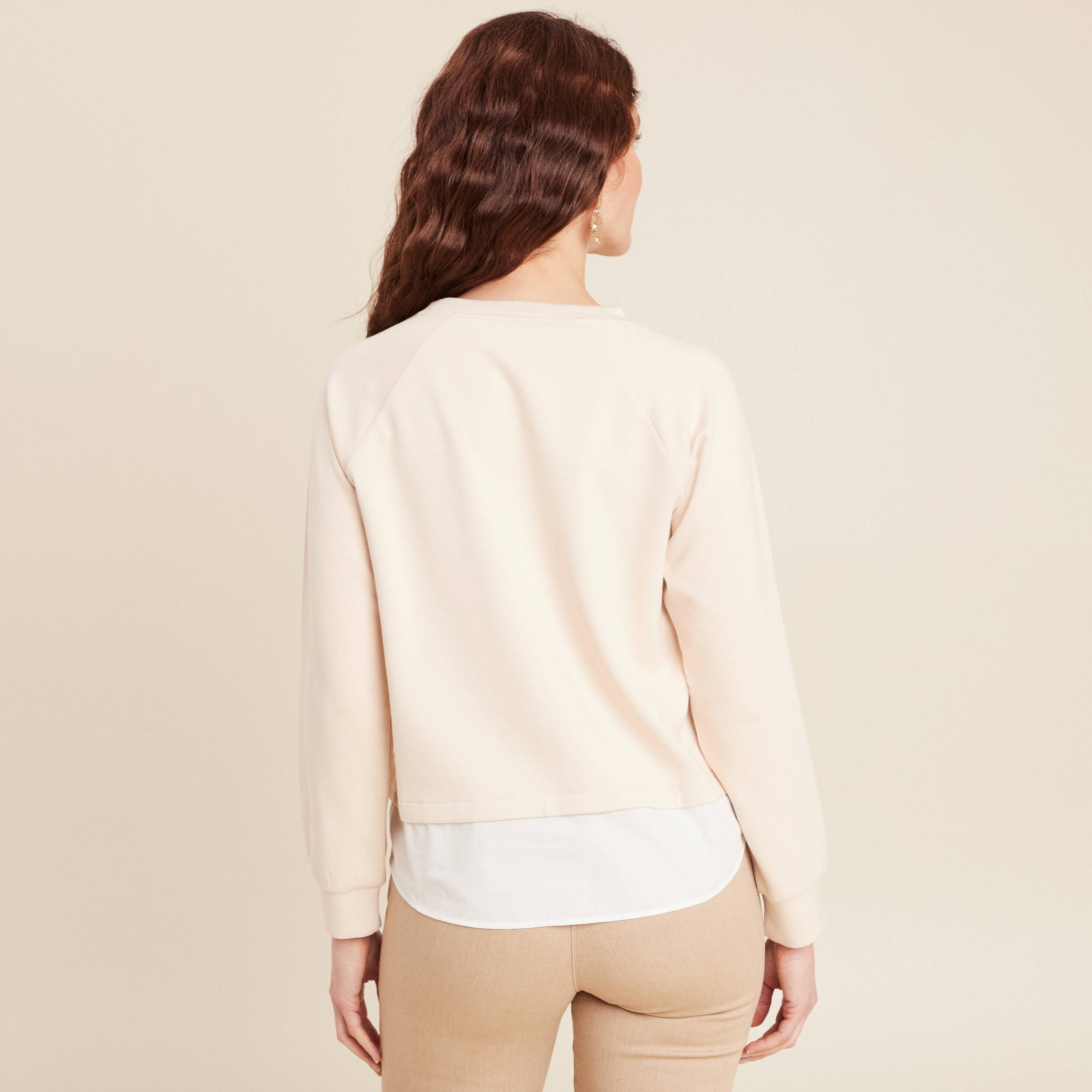 Sweat manches longues sable femme
