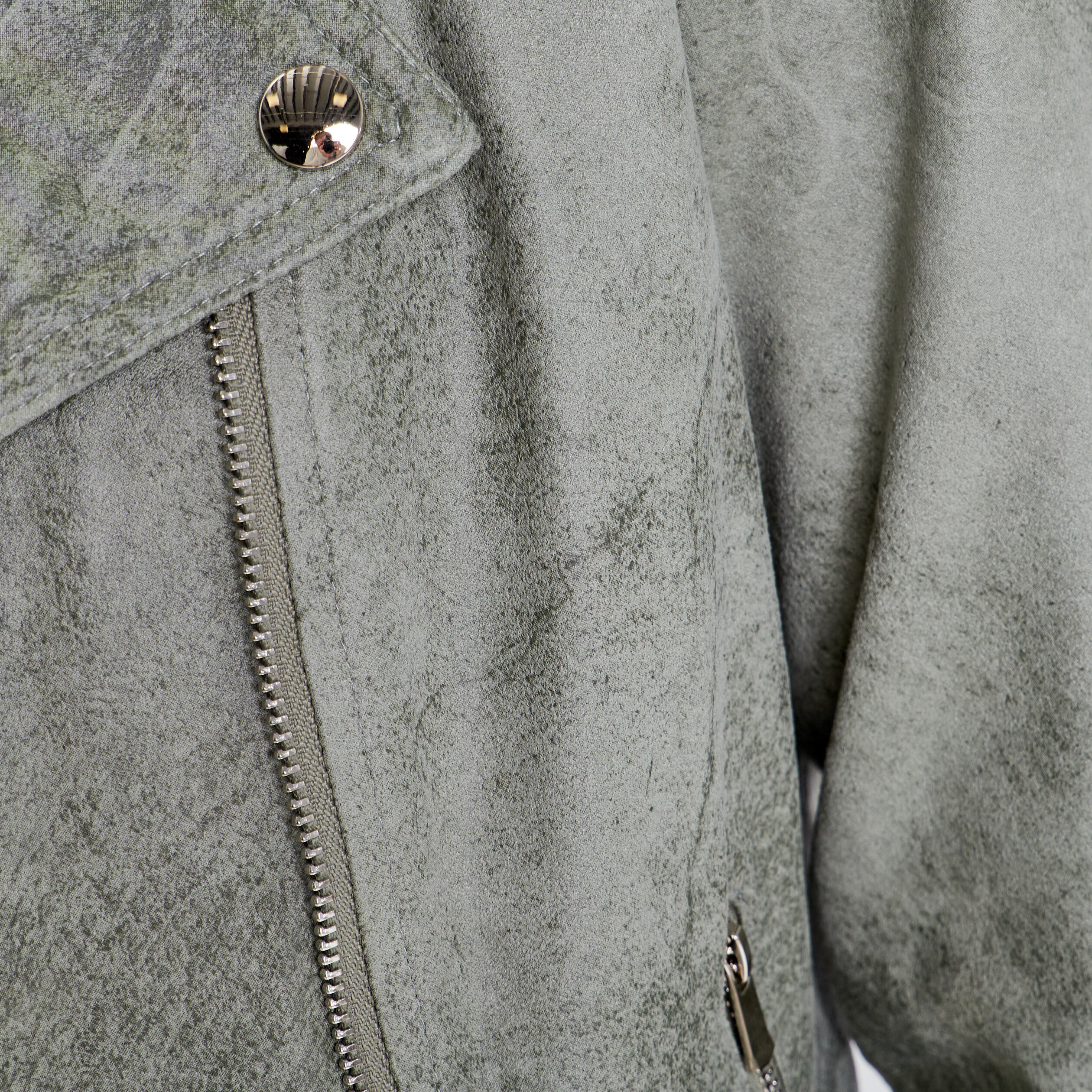 Veste droite zippée vert clair femme