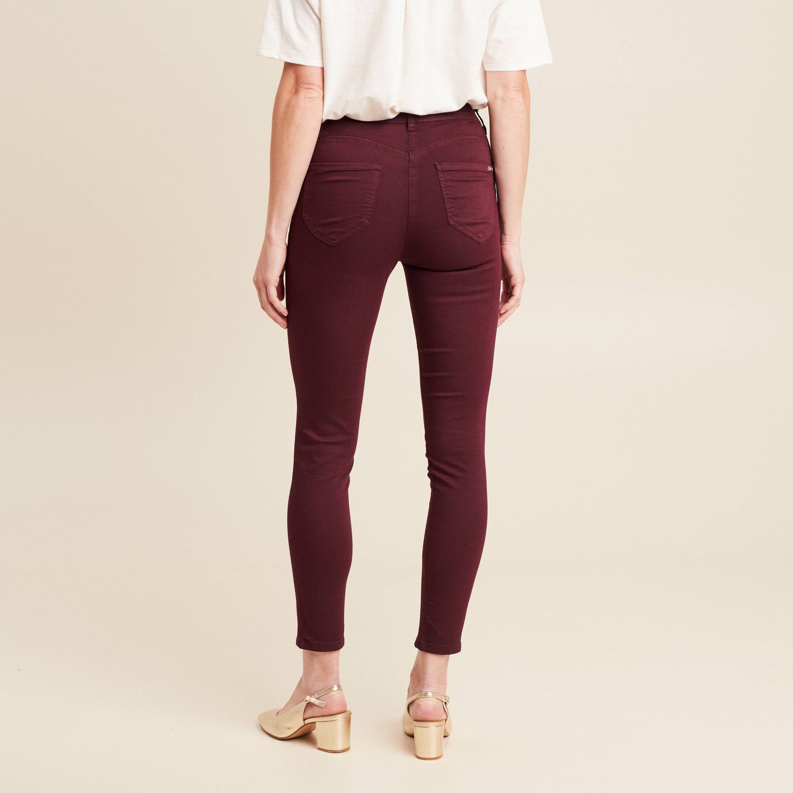 Pantalon magique Le L&eacute;ger coupe ajust&eacute;e bordeaux femme