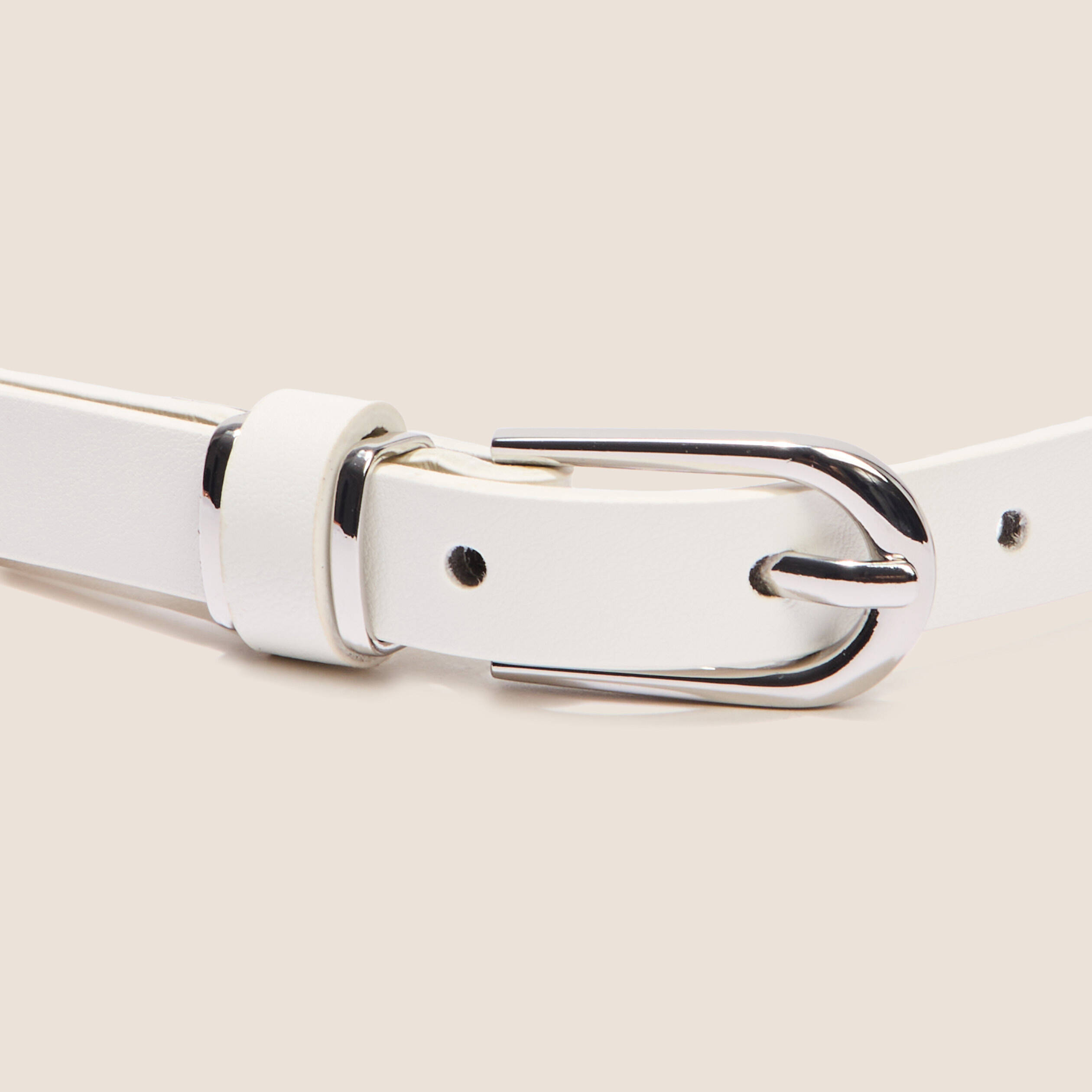 Ceinture fine détail chaîne ecru femme