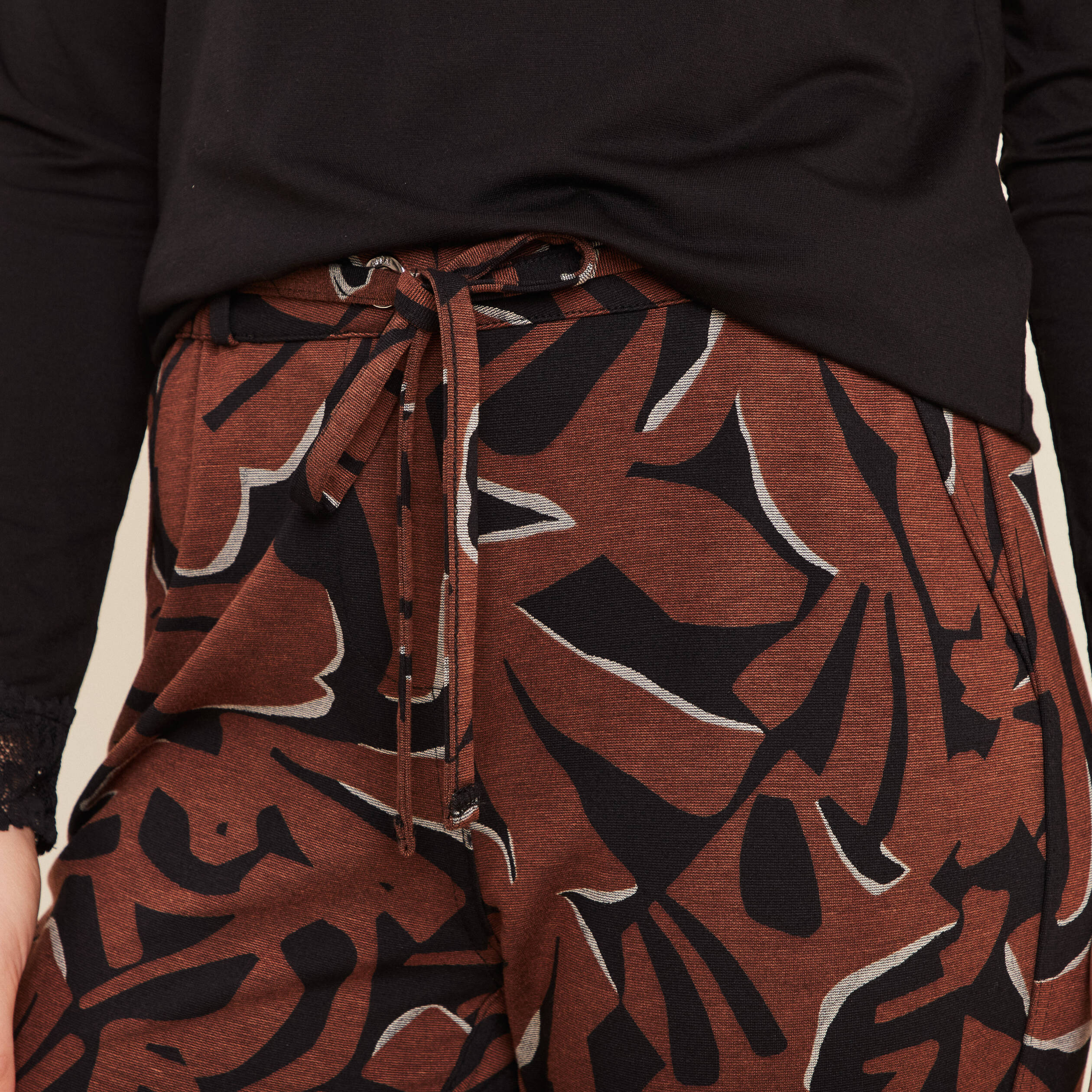 Pantalon jogging réversible marron femme