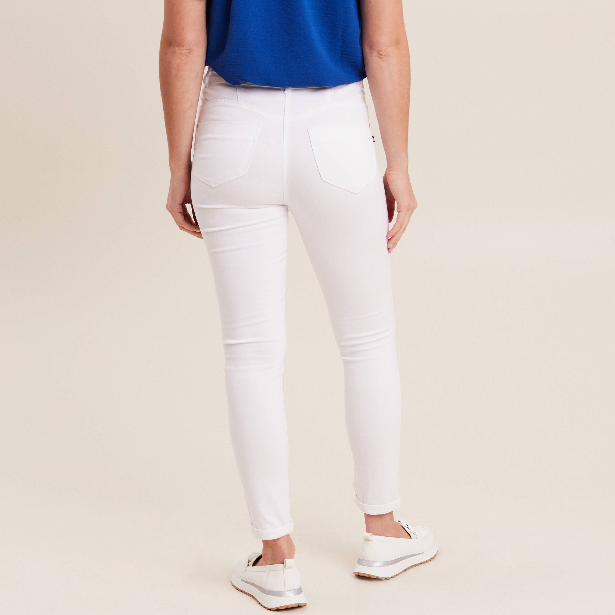 Pantalon slim blanc femme pas on sale cher