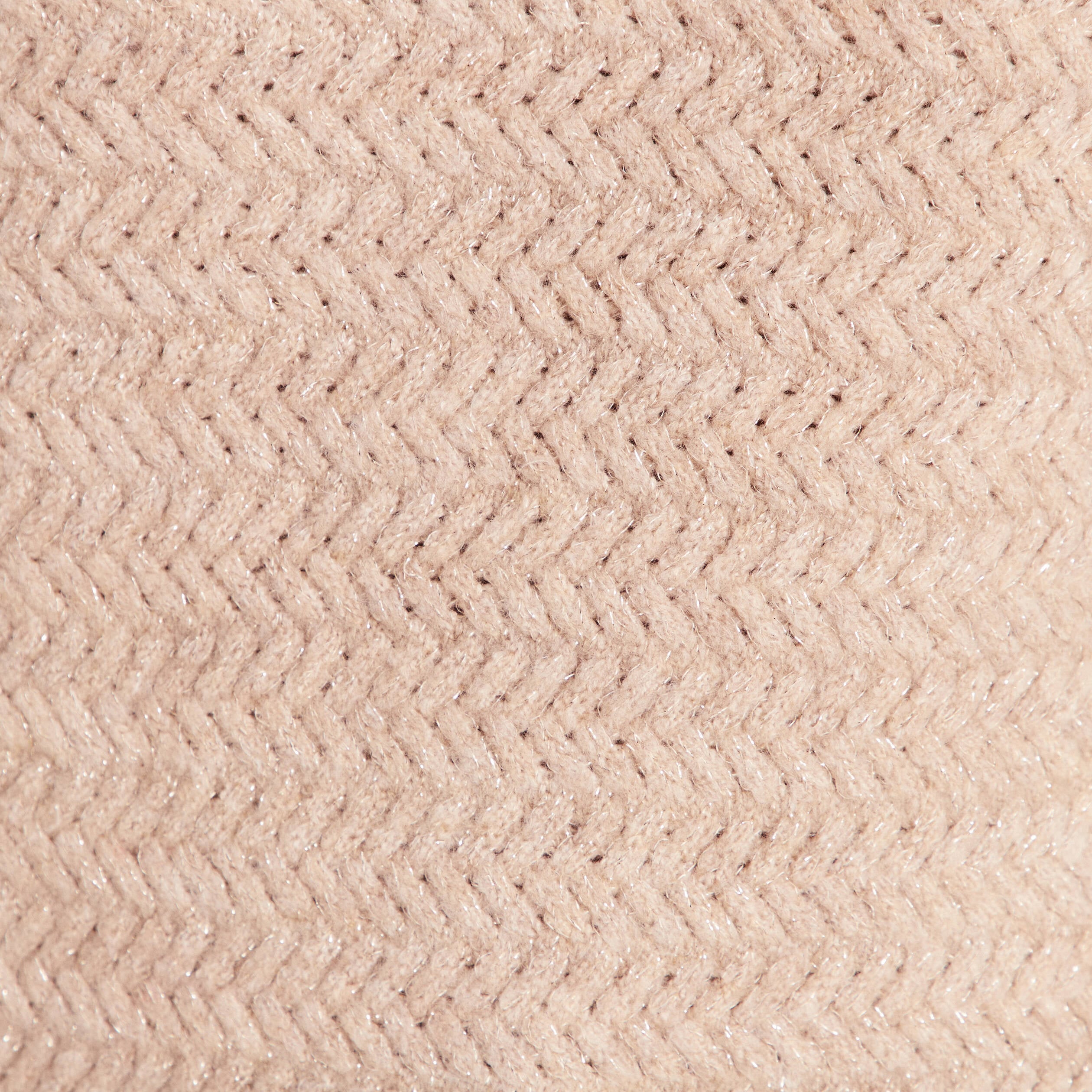 Pull col tunisien manches longues beige femme