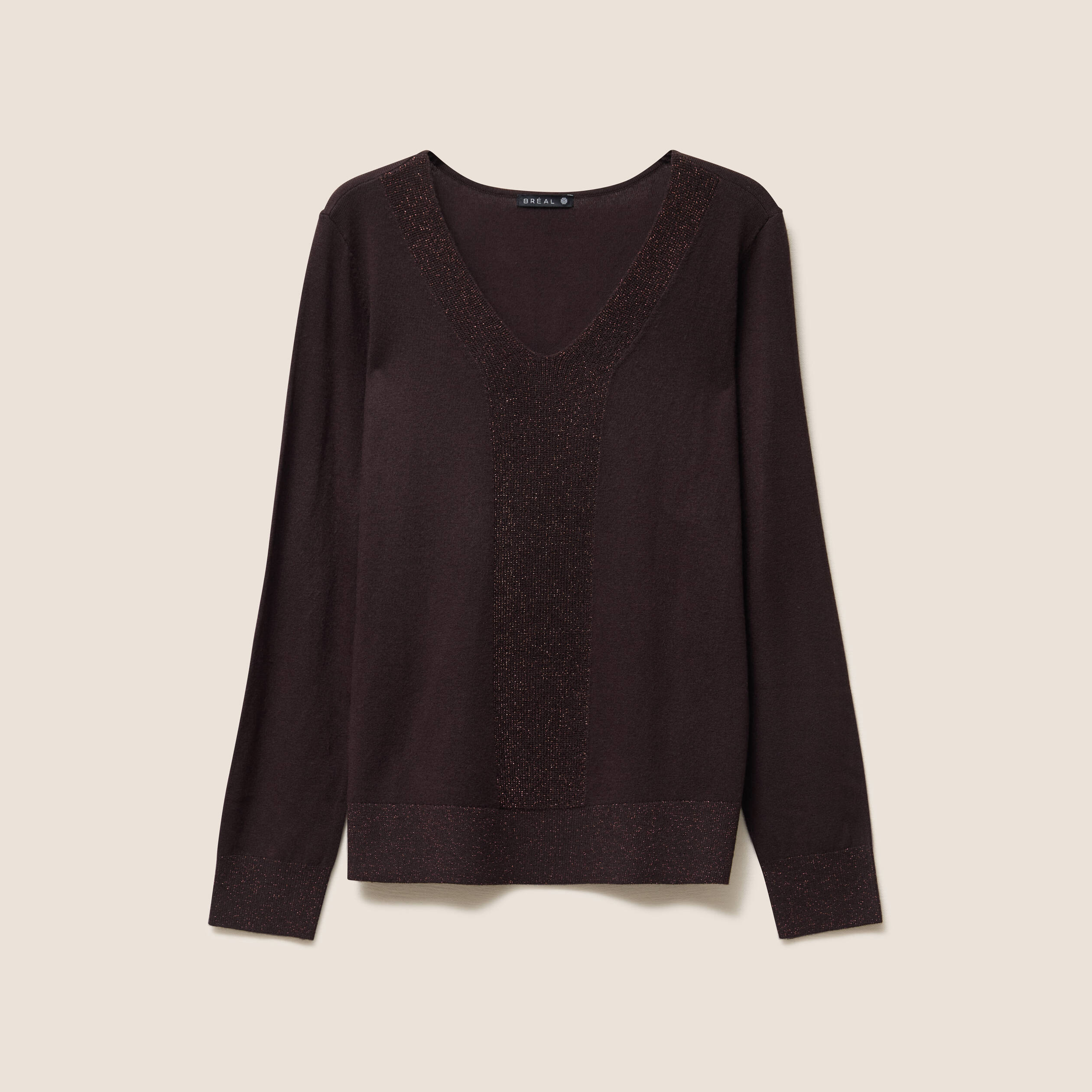 pull manches longues marron fonce femme Pull manches longues marron foncé femme