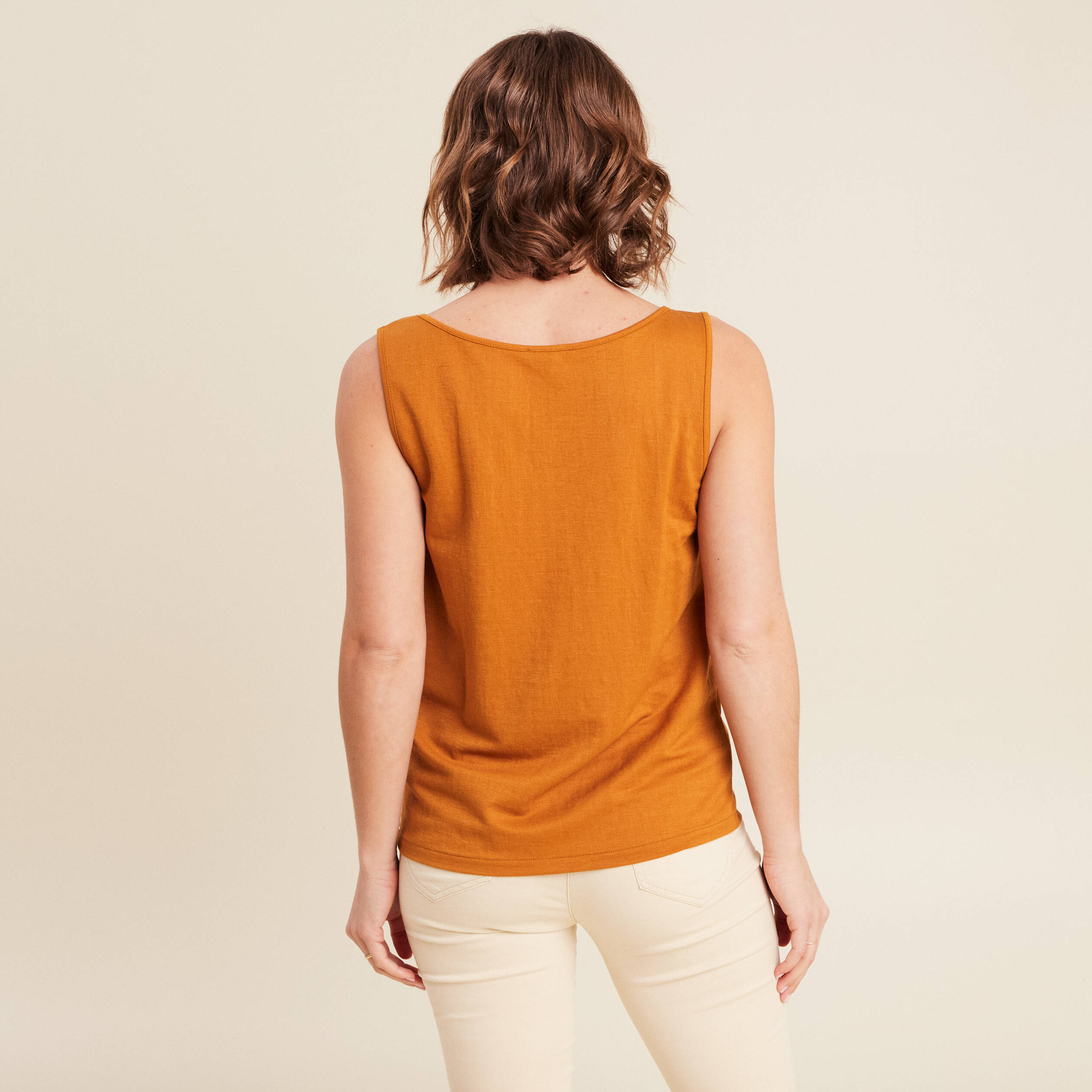 Débardeur sans manches camel femme