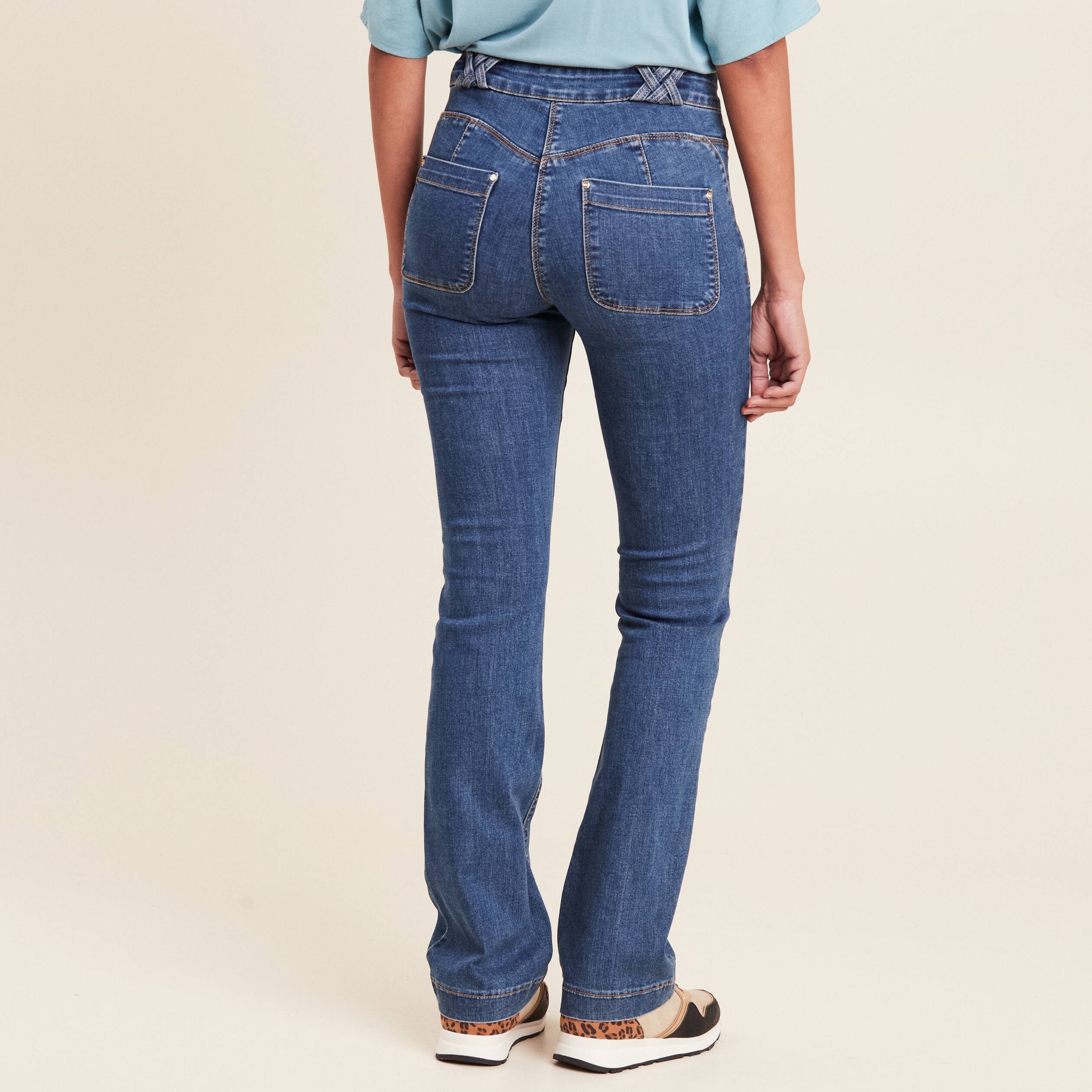 jean bootcut taille standard denim stone femme Jean bootcut taille standard denim stone femme