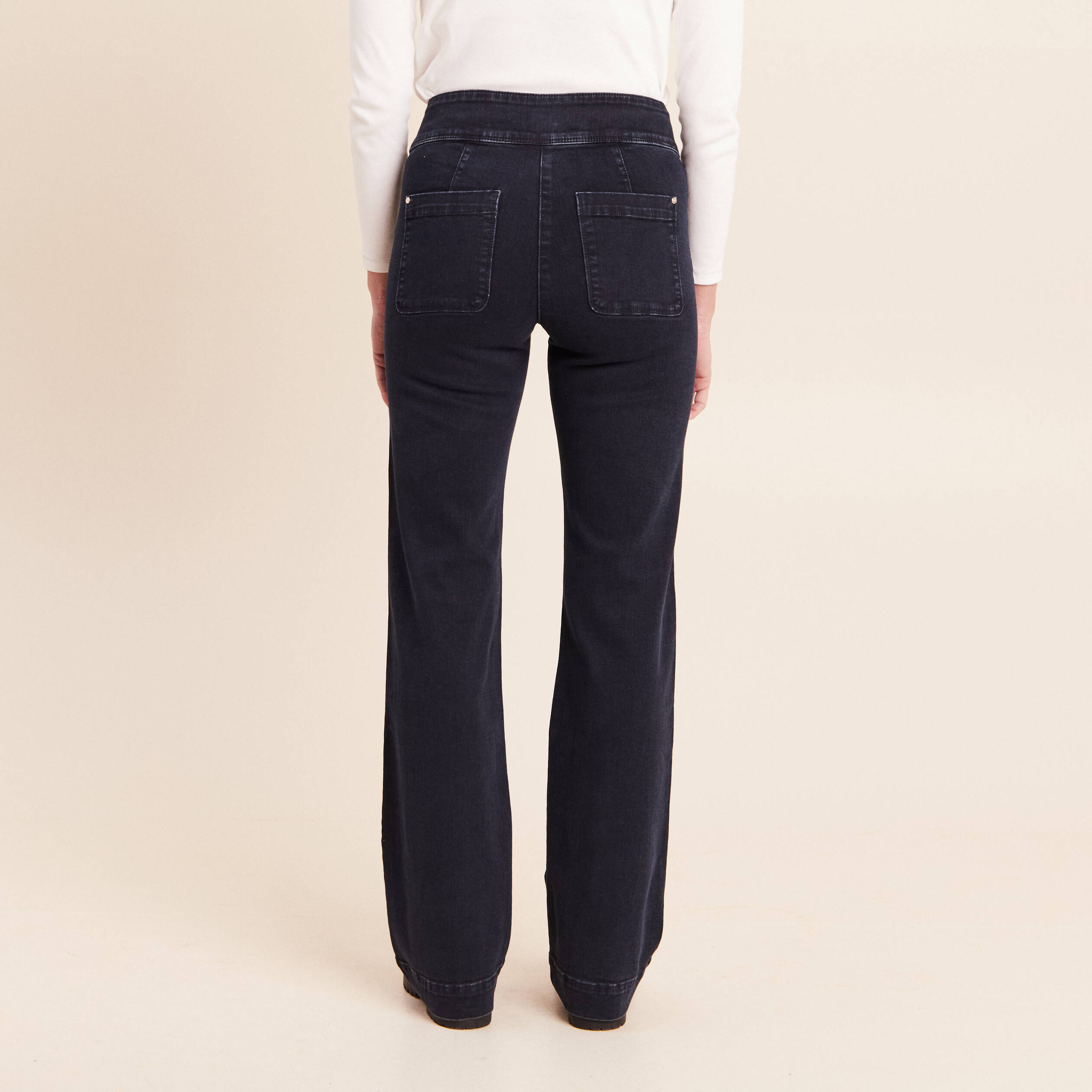 LCW Modest Jean Coupe Carotte à Taille Élastiquée Pour Femmes Indigo O 4363979