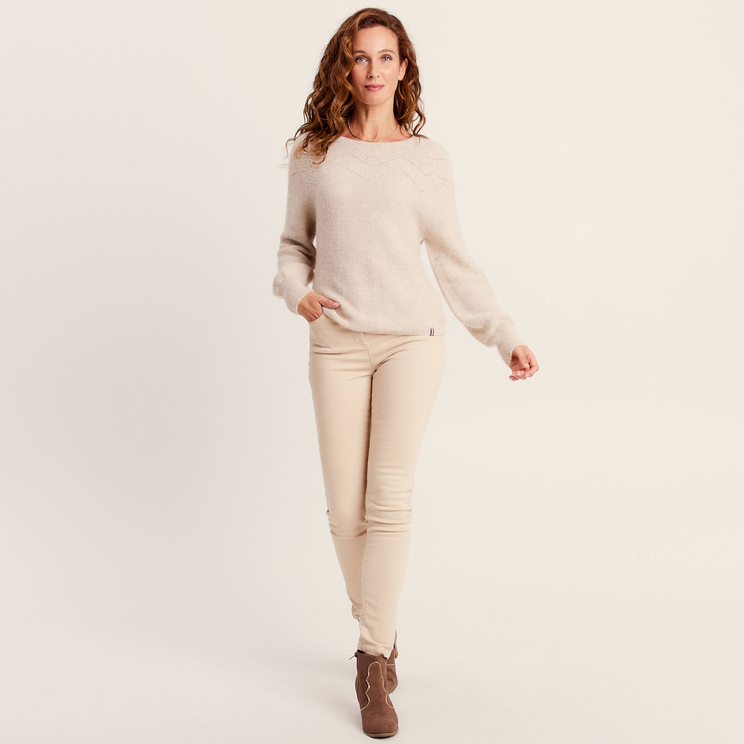 Pull creme top femme