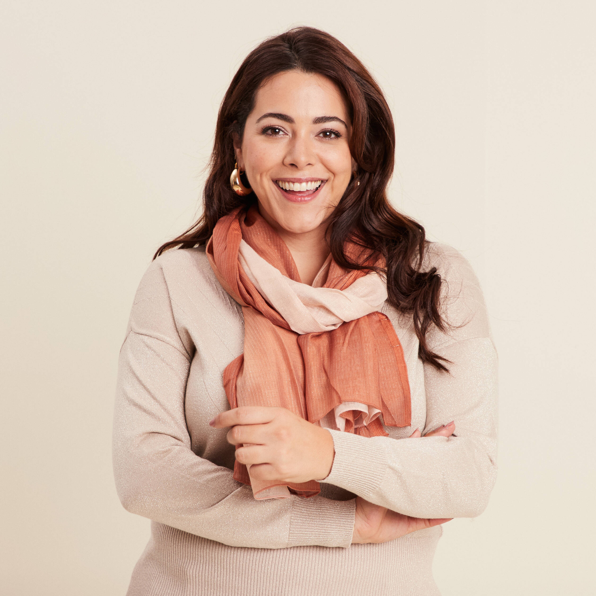 Foulard vieux rose femme