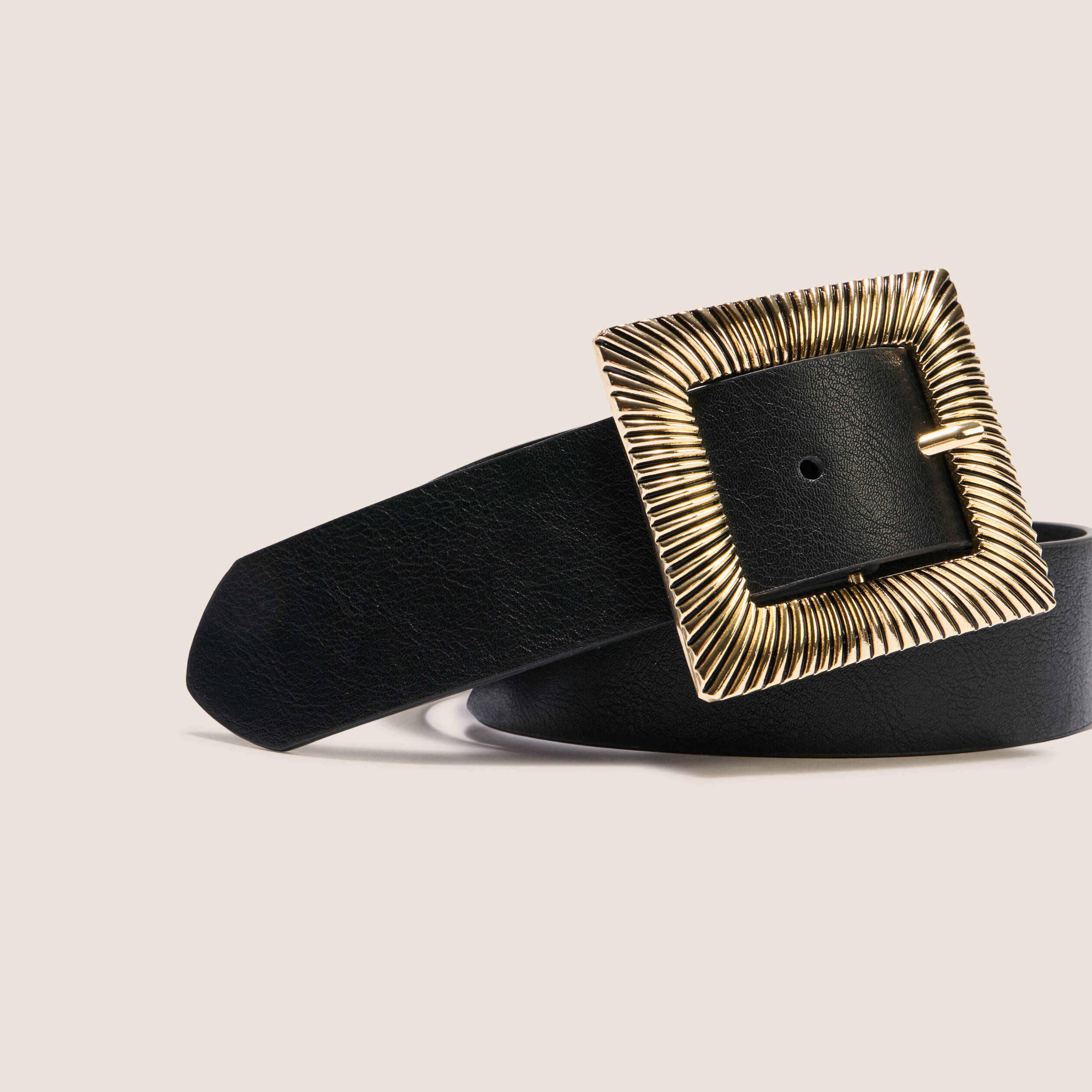 Ceinture large noir femme