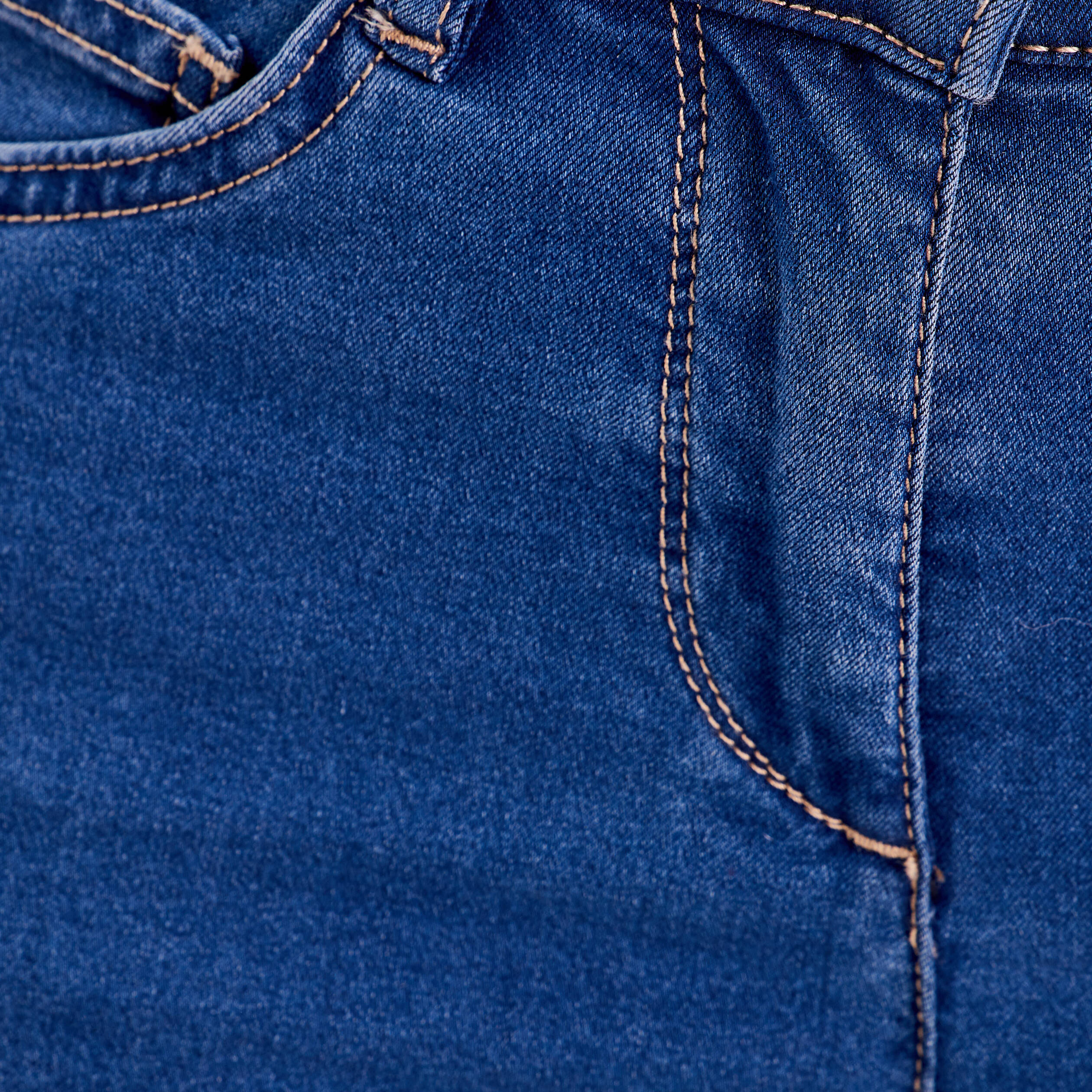 Pantacourt droit taille standard denim double stone femme