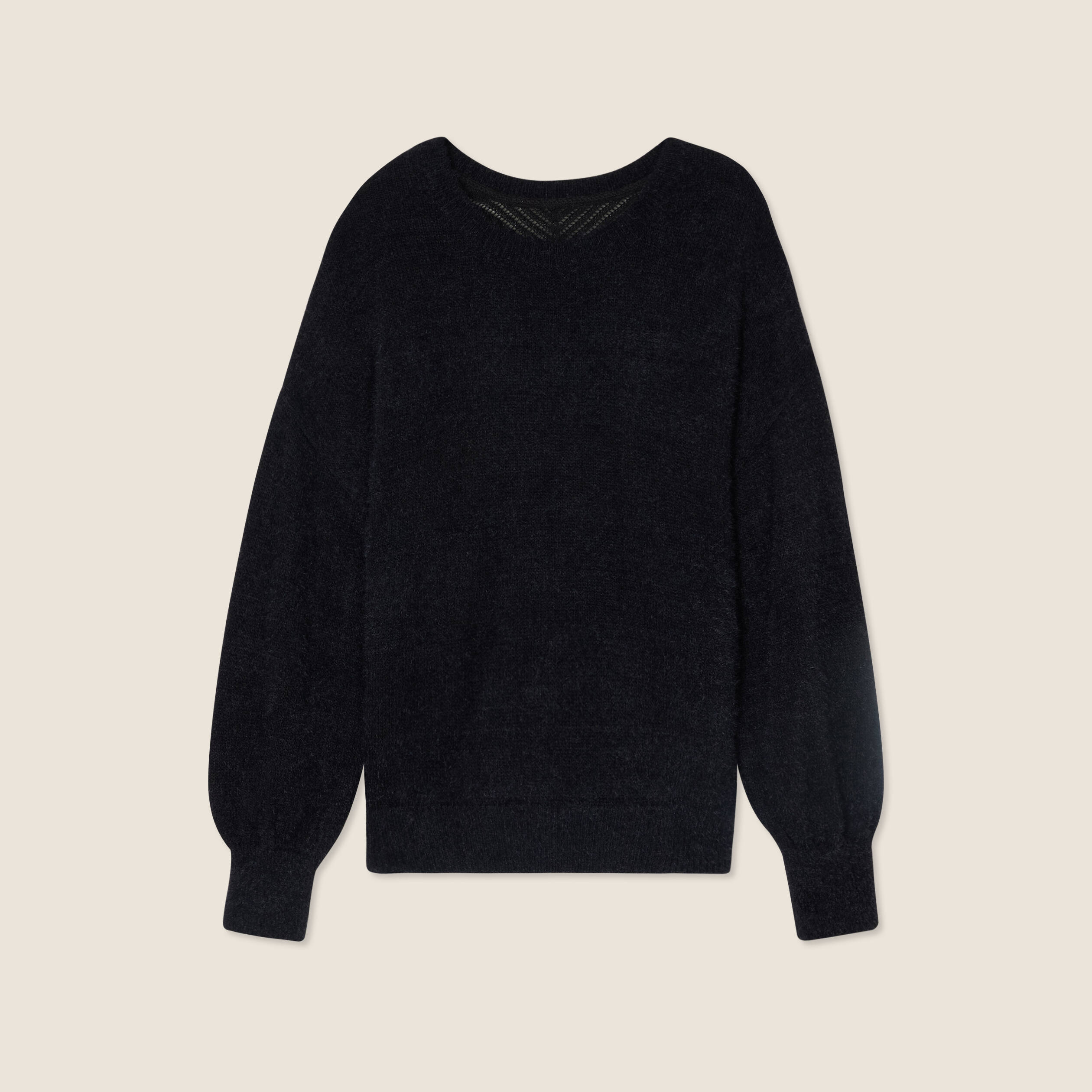 Pull manches longues noir femme