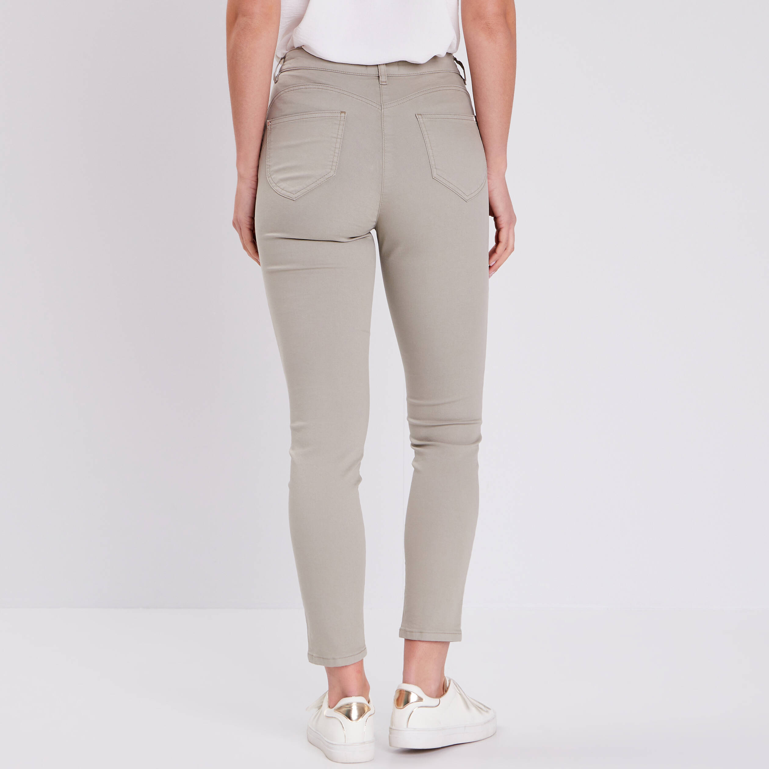 Pantalon léger taille standard 7/8ème vert clair femme