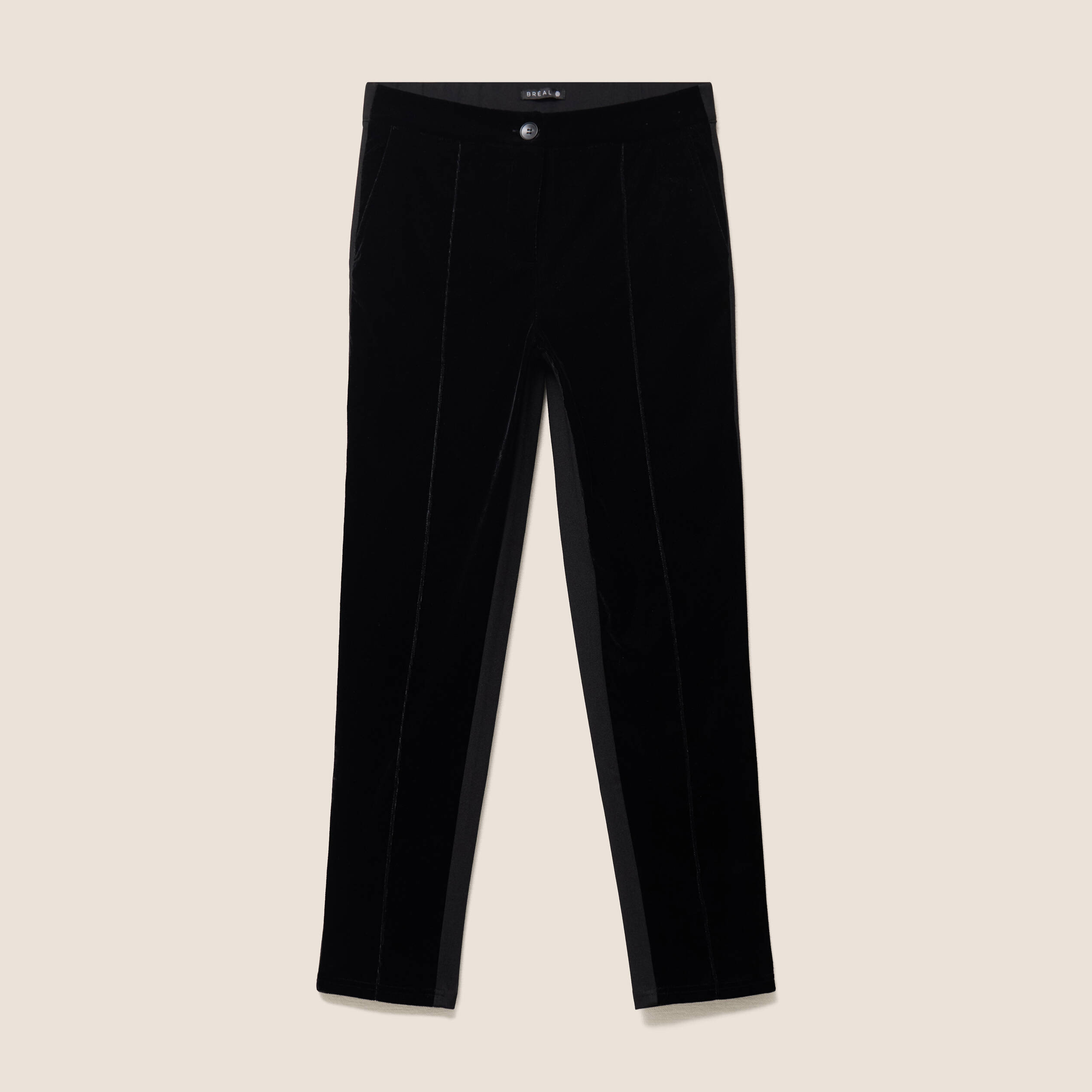 Pantalon droit 7/8&egrave;me taille standard noir femme