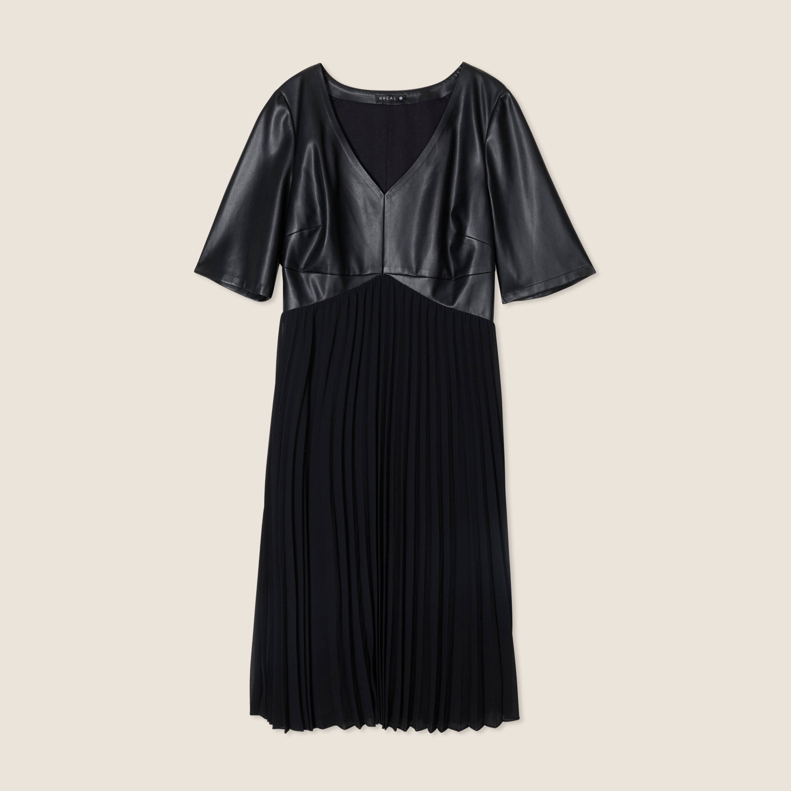 robe evasee plissee noir femme Robe évasée plissée noir femme